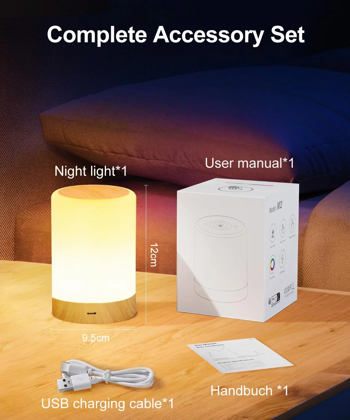 Ściemniana dotykowo lampka nocna, 256 kolorów RGB, ładowana przez USB, wyłącznik czasowy, lampka nocna dla niemowląt i dzieci, idealny prezent do sypialni