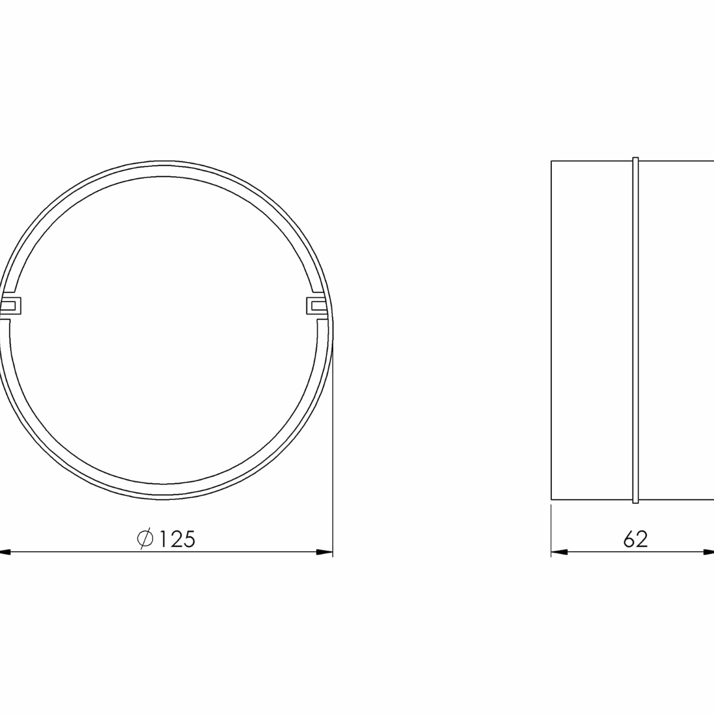 Łącznik rurowy z tworzywa sztucznego Ø 125 mm rura wentylacyjna