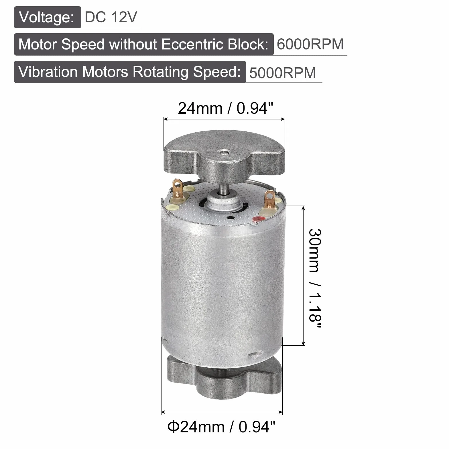 Silnik wibracyjny DC 12 V 5000 obr./min podwójny wałek