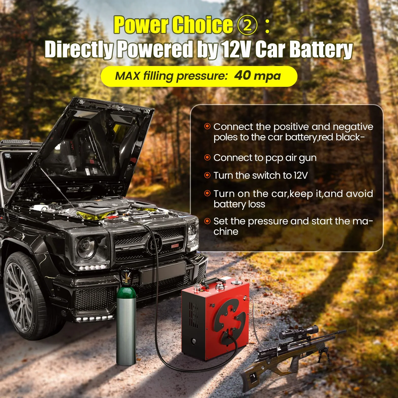 GX PUMP CS4 Przenośna sprężarka powietrza PCP 350 W 5800 Psi 40 Mpa chłodzenie wodą