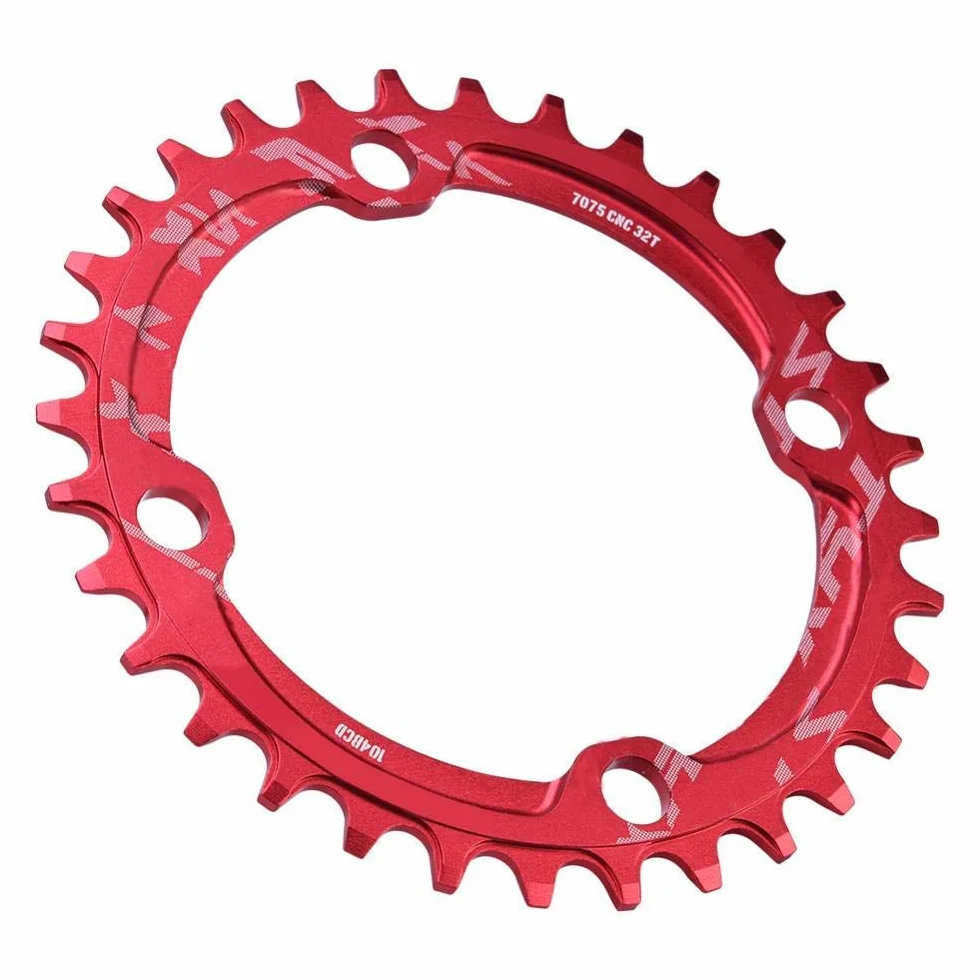 Alomejor Pierścień do łańcucha rowerowego 32/34/36/38T BCD 104 rower górski stal pojedyncza korba łańcuch pierścień części naprawcze do jazdy na świeżym powietrzu (36-czerwony)