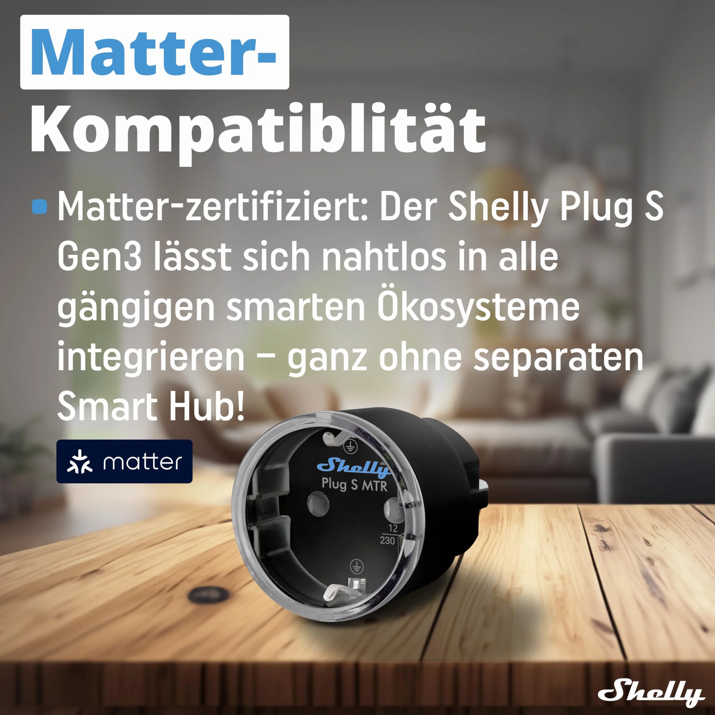 Shelly Plug S MTR Gen3 czarne 4 sztuki inteligentne gniazdko Matter monitorowanie prądu LED
