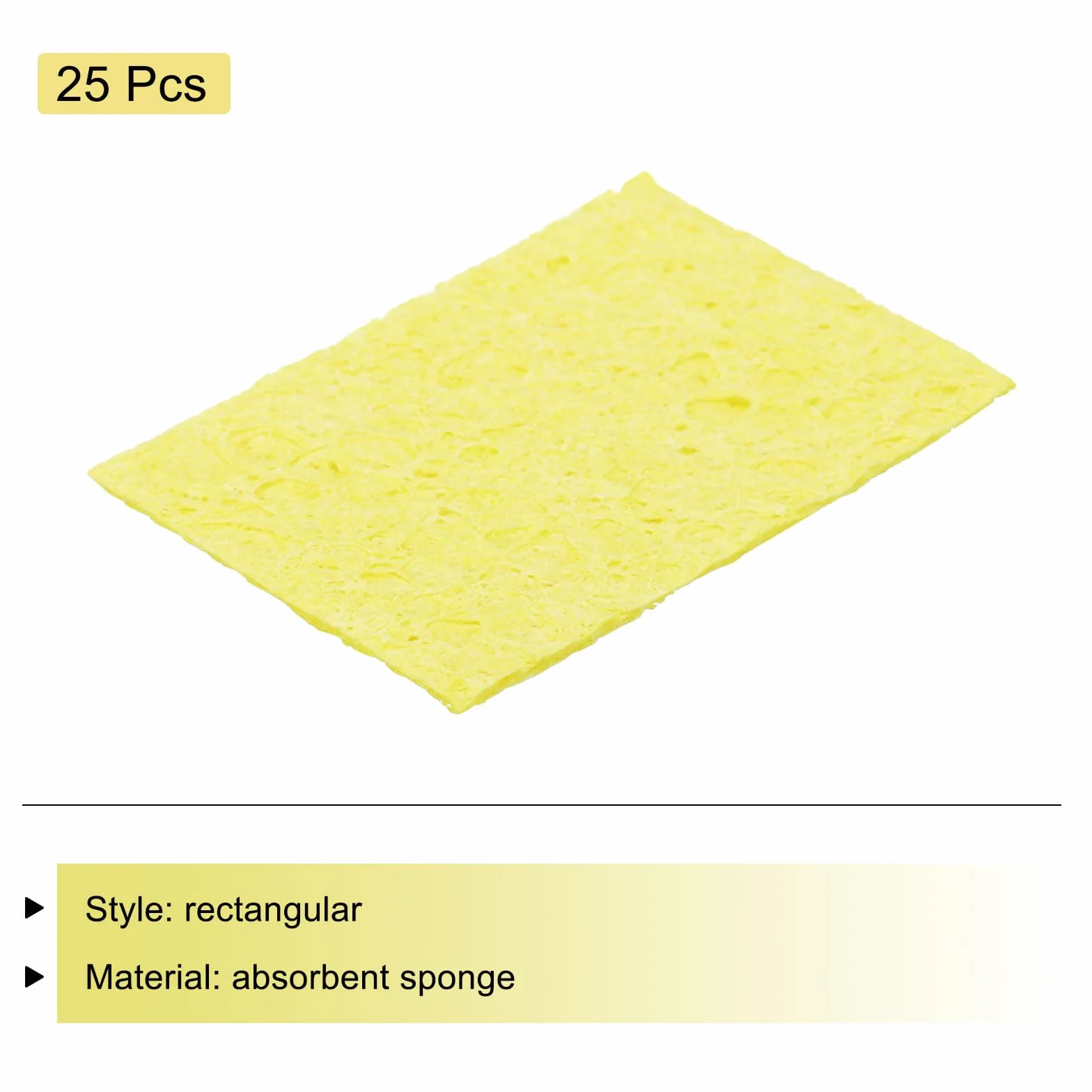 QUARKZMAN Gąbka lutownicza 25 szt. 5 x 3,5 cm prostokątna żółta podkładka czyszcząca