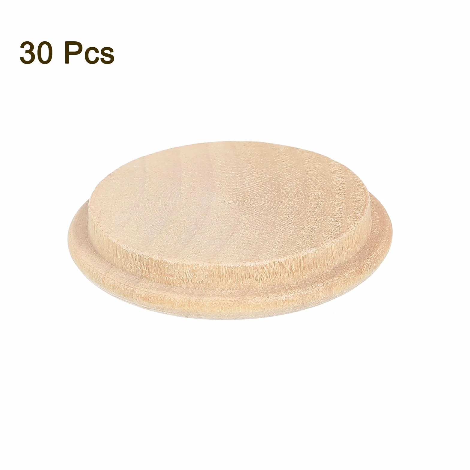 QUARKZMAN 30 szt. Drewniane zaślepki na guziki, 30 mm / 1,18 cala zaślepki do otworów z twardego drewna zaślepki do otworów w drewnie do mebli rzemiosło dekoracje (35 mm x 30 mm)