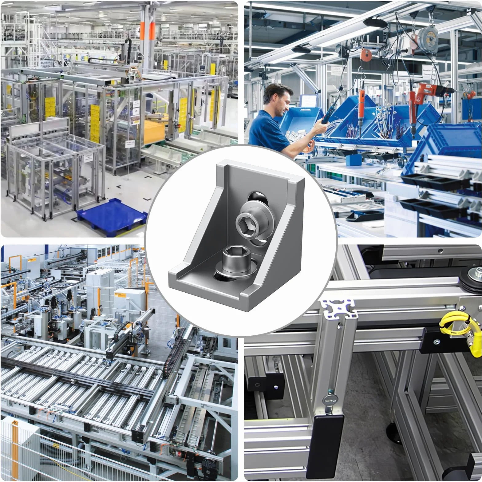Justech łącznik kątowy aluminiowy do profilu 3030 rowek 8