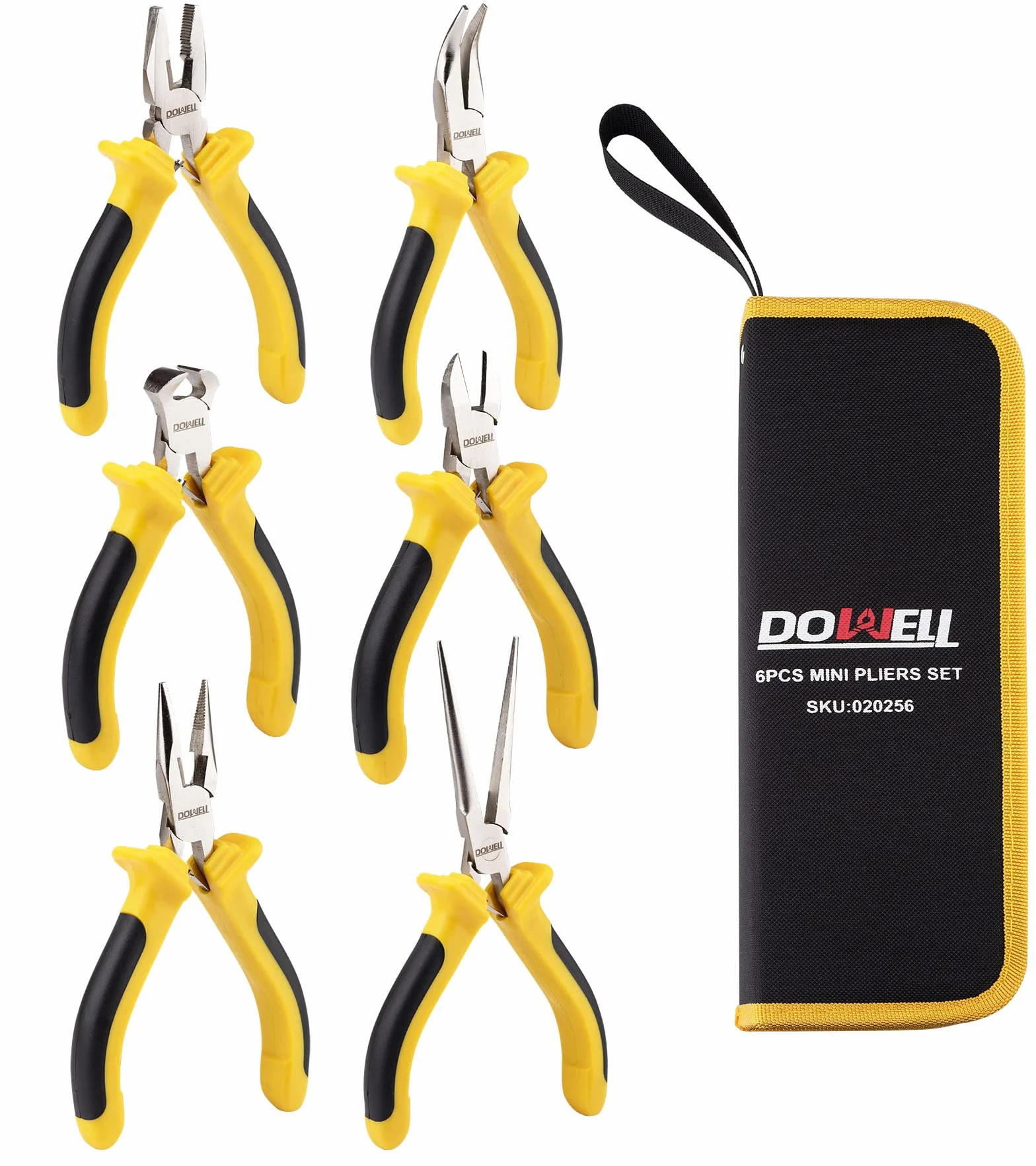 DOWELL Zestaw 6 mini szczypiec z wygiętymi końcówkami do cięcia