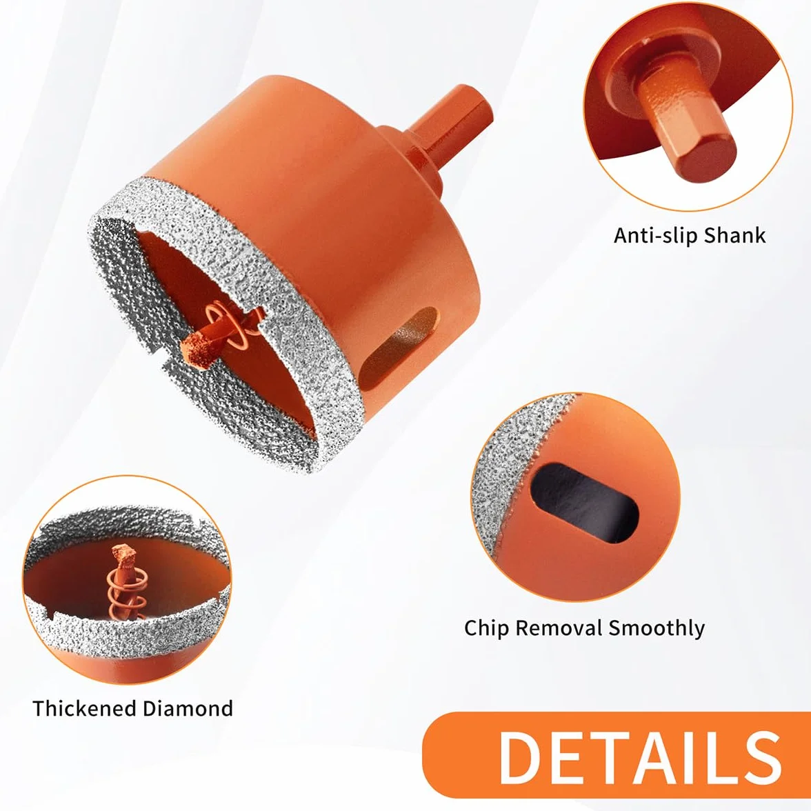 Meccion Otwornica diamentowa 65 mm z wiertłem prowadzącym profesjonalna lutowana