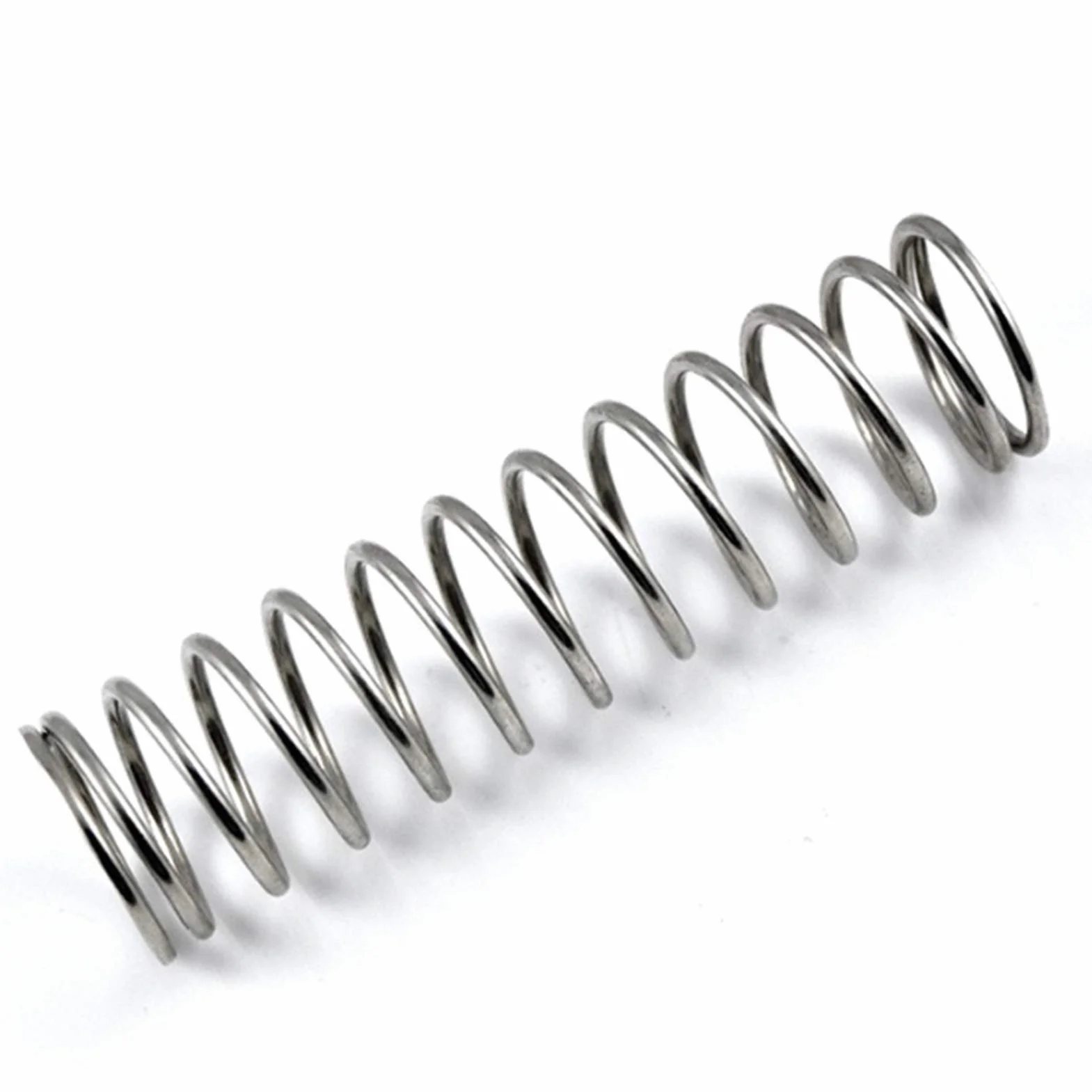 Sprężyna spiralna ze stali nierdzewnej 0,8x4x15 mm, zestaw 10 szt.