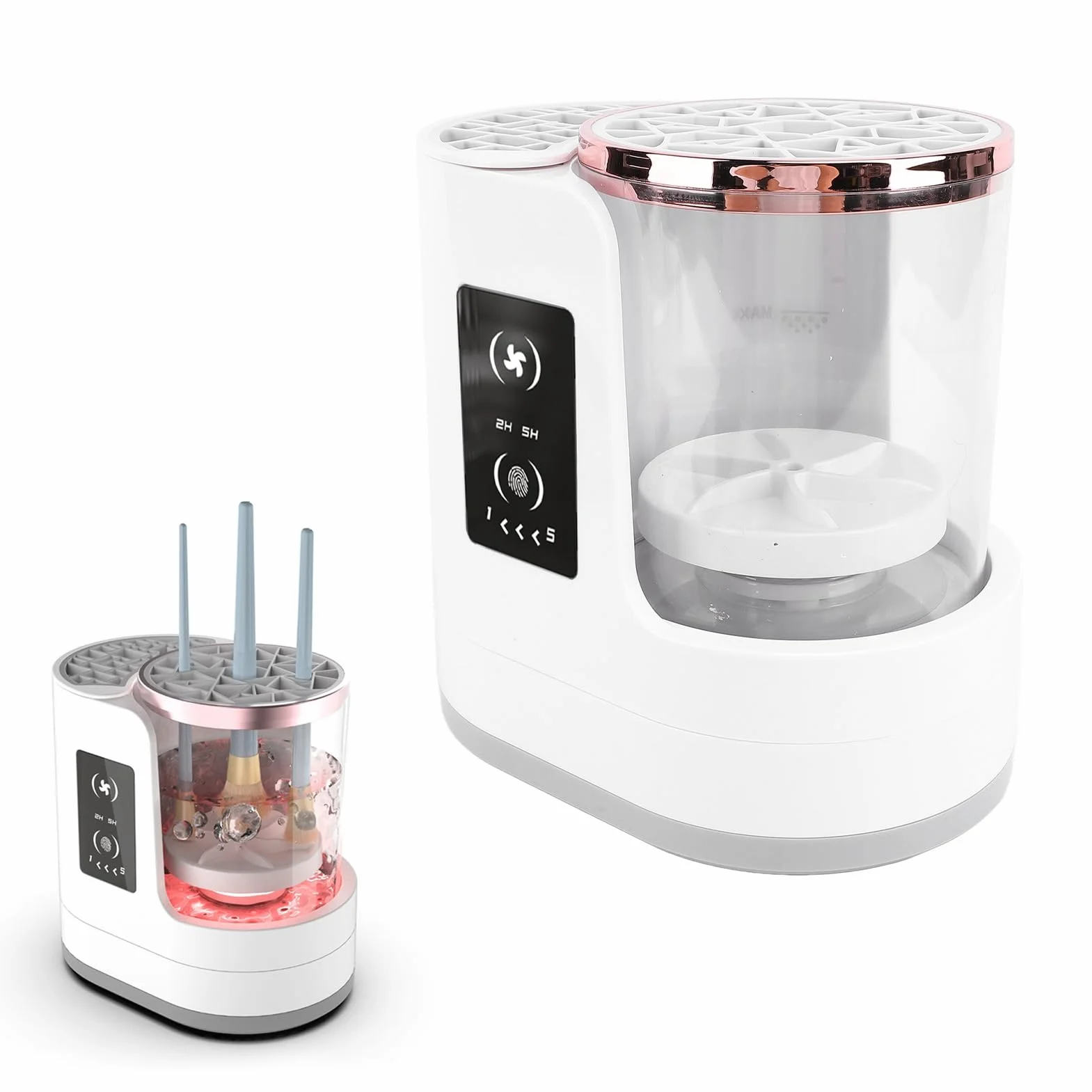 Elektryczny środek do Czyszczenia Pędzli do Makijażu, Odłączana Maszyna do Czyszczenia Pędzli do Makijażu USB 850 Obr./min, Timer 2H 5H Automatyczna Suszarka do Czyszczenia