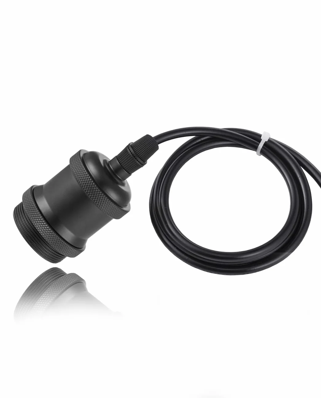 Vecys 4 Sztuki E27 Gniazdo Lampy Vintage Brązowy Adapter Edison Retro Adapter Oprawki Lampy do Żarówek Vintage Lampa Wisząca (Czarny)