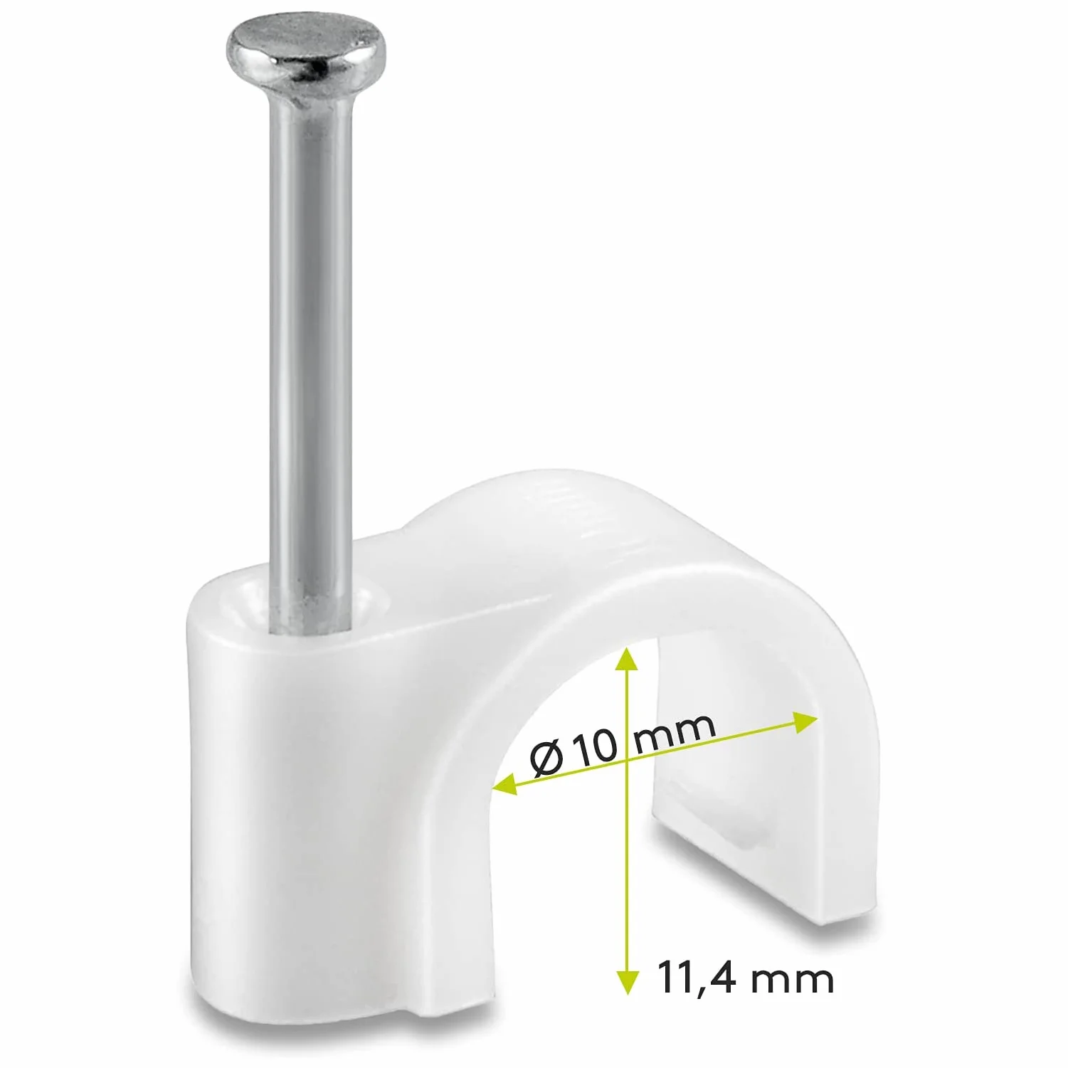 Obejma kablowa 10 mm klips mocujący biały 100 sztuk