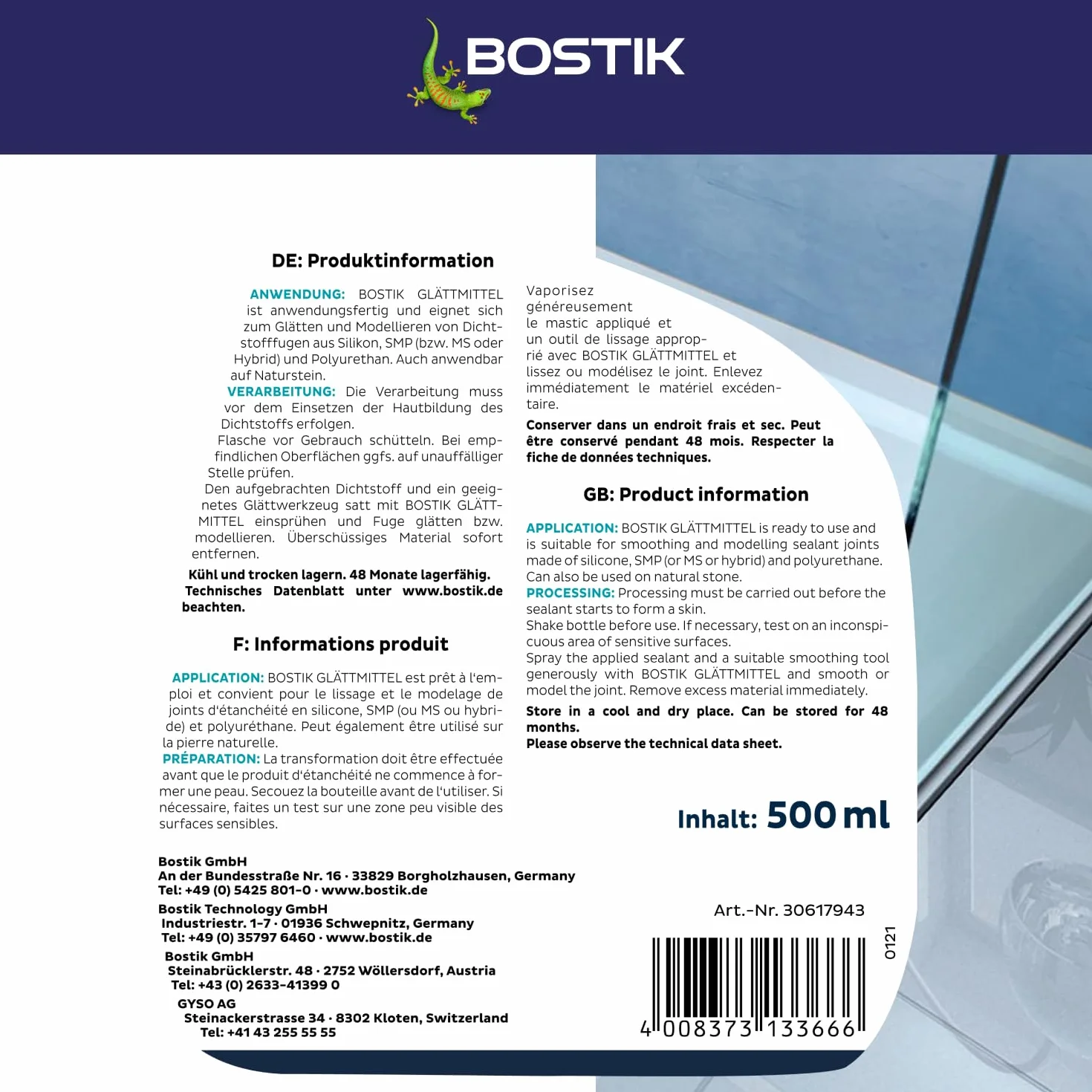 Bostik Środek uszczelniający wygładzający 500 ml butelka z rozpylaczem