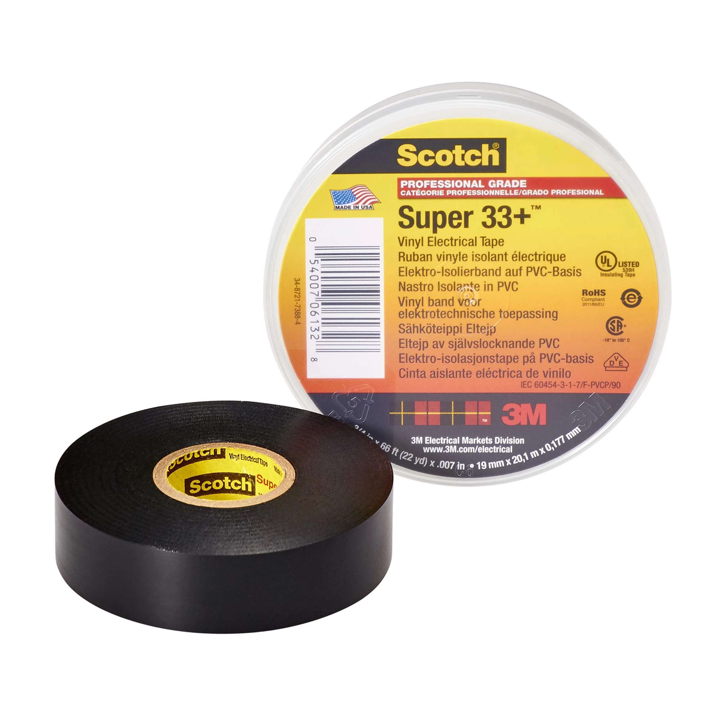 3M Super 33+ Taśma Izolacyjna do Izolacji Elektrycznej, Czarny, 20 m