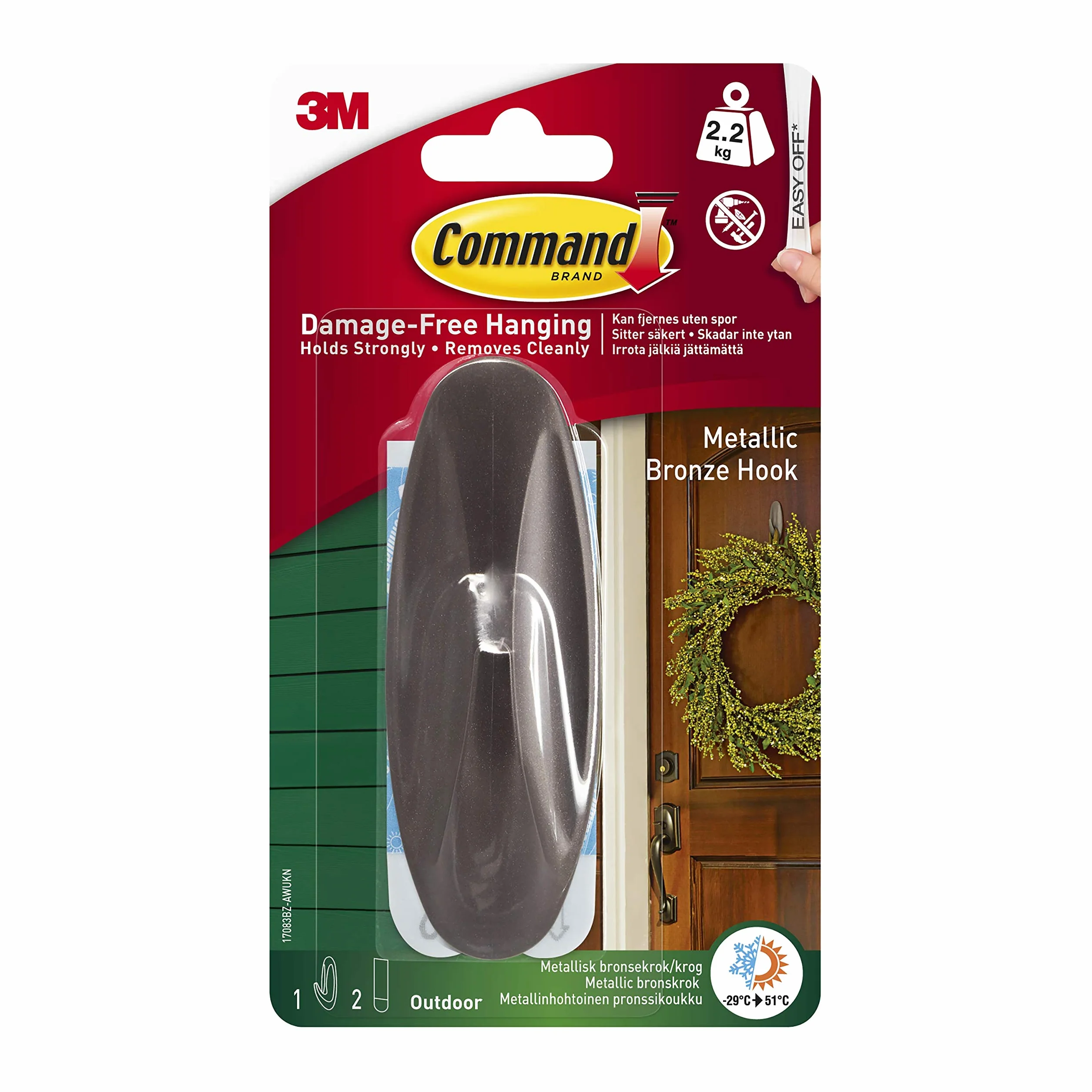 Command 17083Bz-Aw Hak Brązowy 9,8 x 2 x 17,3 cm 20 g