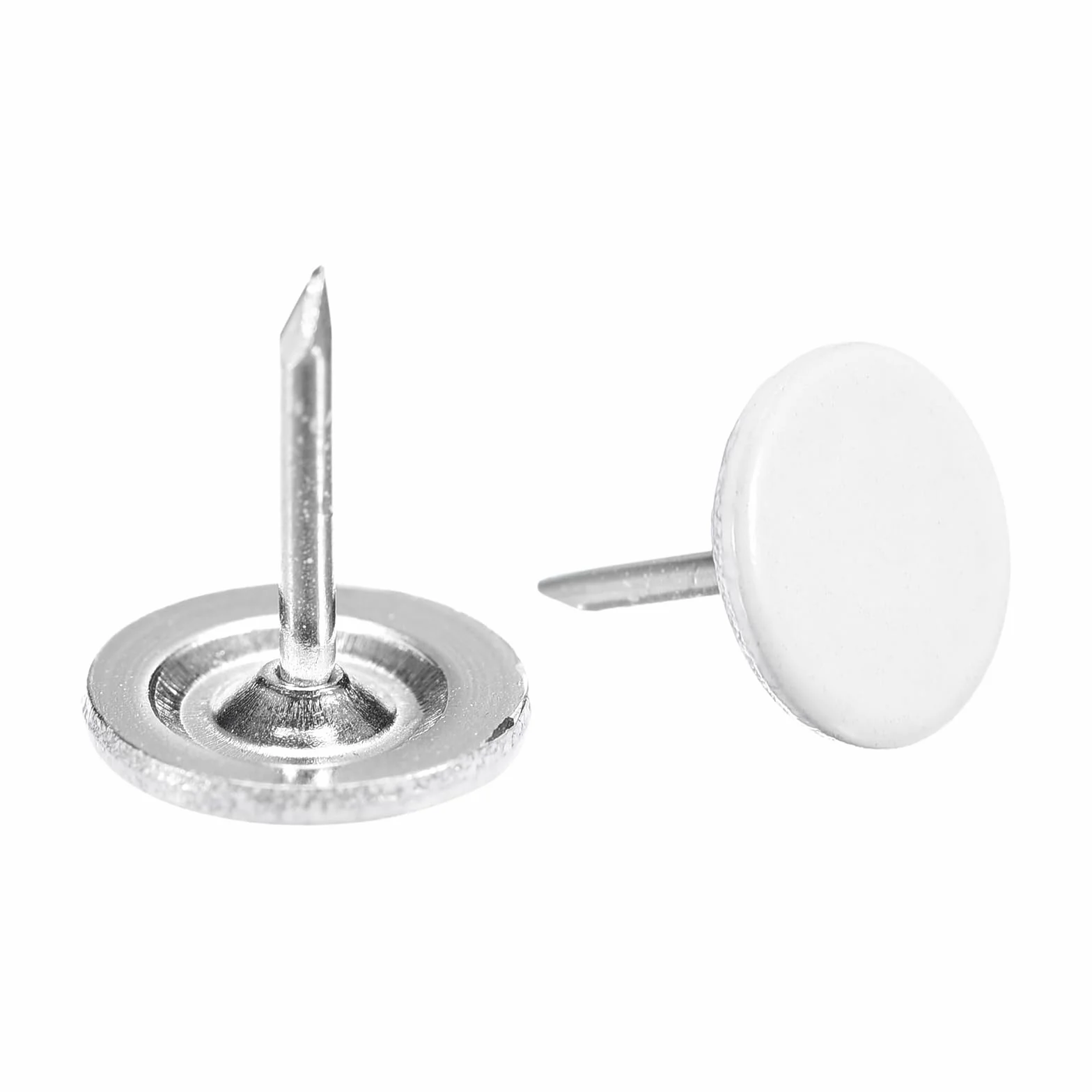 Gwoździe tapicerskie 11 x 13 mm płaska główka biały QUARKZMAN 50 szt.