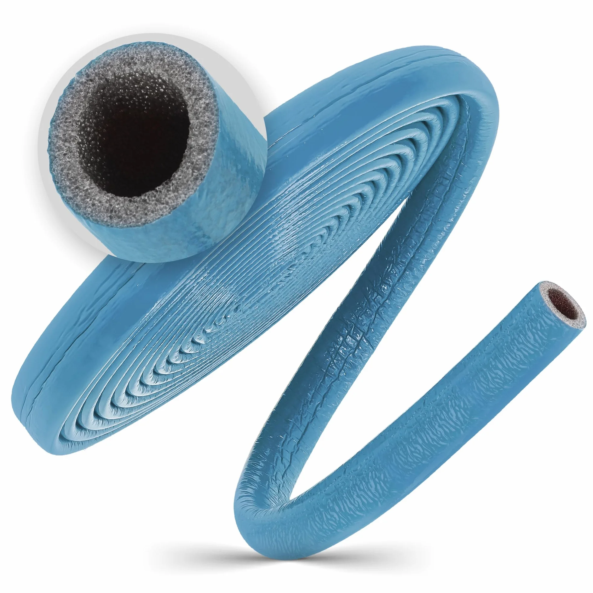 Izolacja rur PE wąż izolacyjny 10 m rolka x Ø 28 mm / grubość izolacji 6 mm niebieski | wąż ochronny, rura grzewcza izolacja ze skórą ochronną