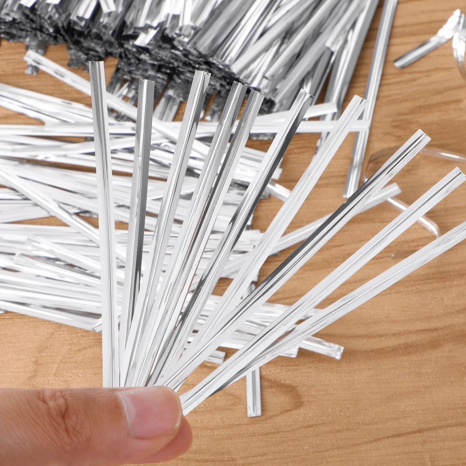 Twist Ties metaliczne zapięcie do wiązania torebek srebrnych 3,9 cala 1000 sztuk