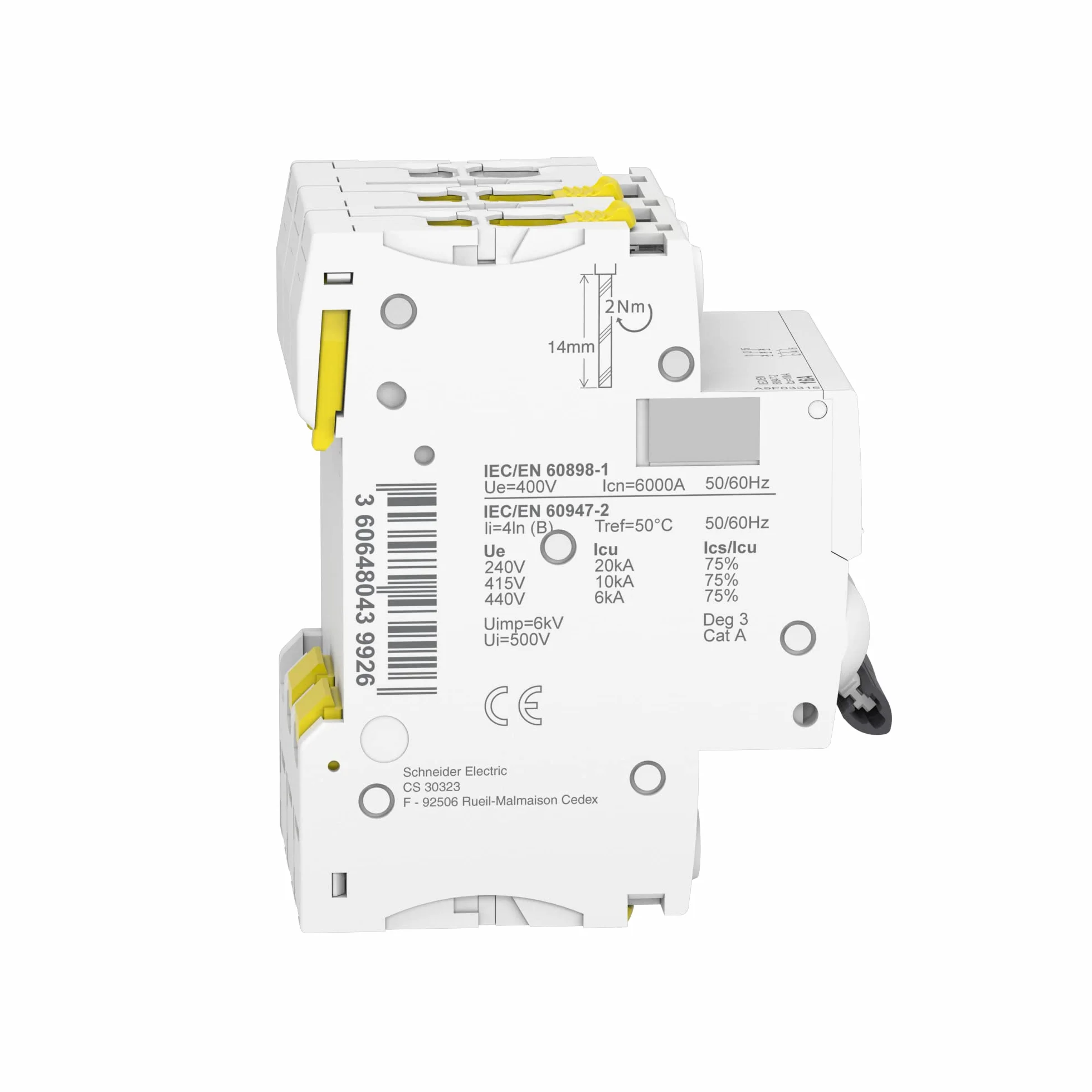 Schneider Electric Wyłącznik nadprądowy ACTI9 IC60N 3P 16A B A9F03316