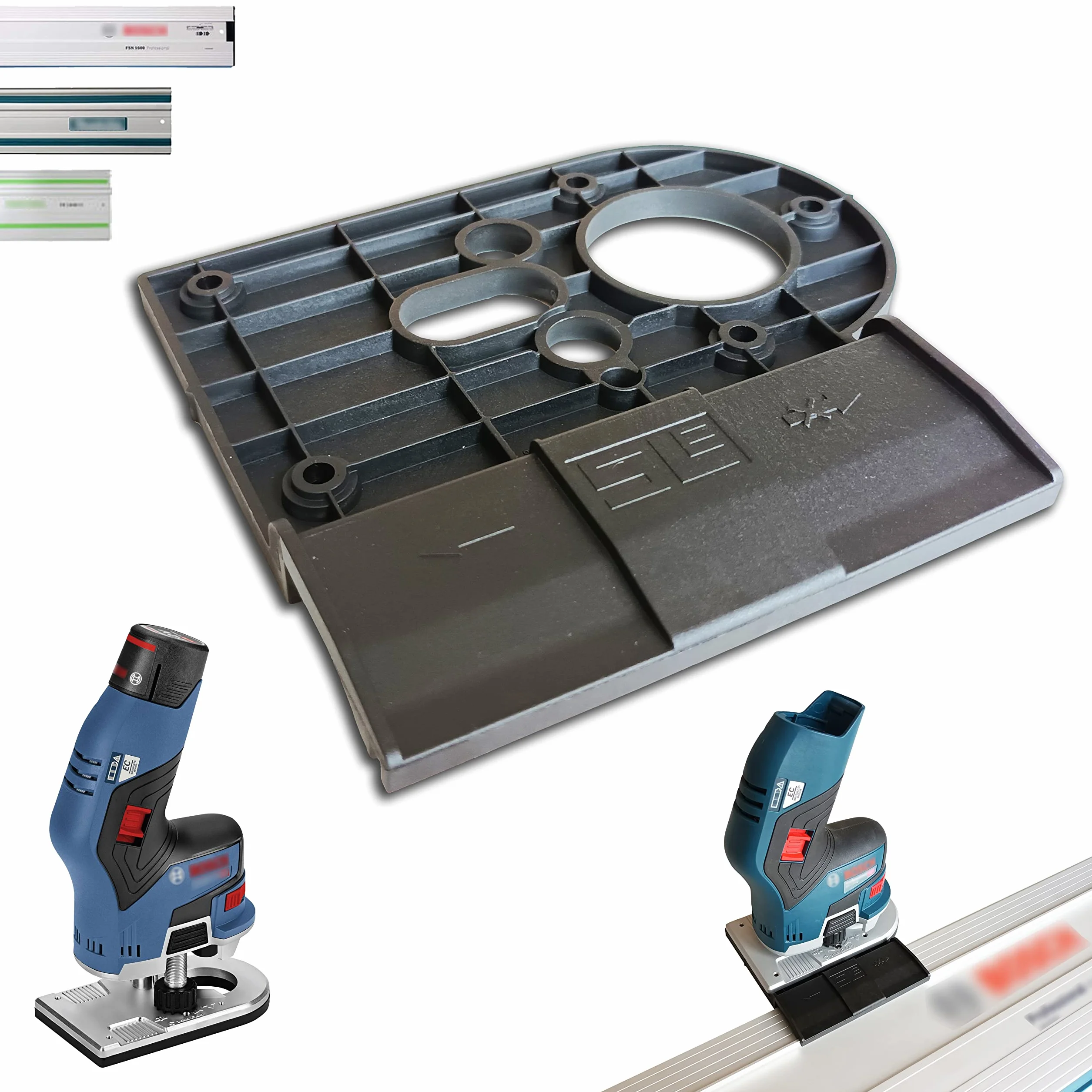Profesjonalny adapter szyny prowadzącej do Bosch GKF 12V-8, frezarka górnowrzecionowa