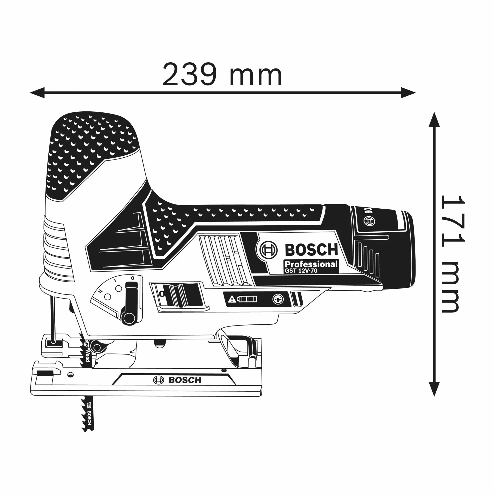 Bosch Professional GST 12V-70 akumulatorowa wyrzynarka 12V 3.0Ah L-BOXX