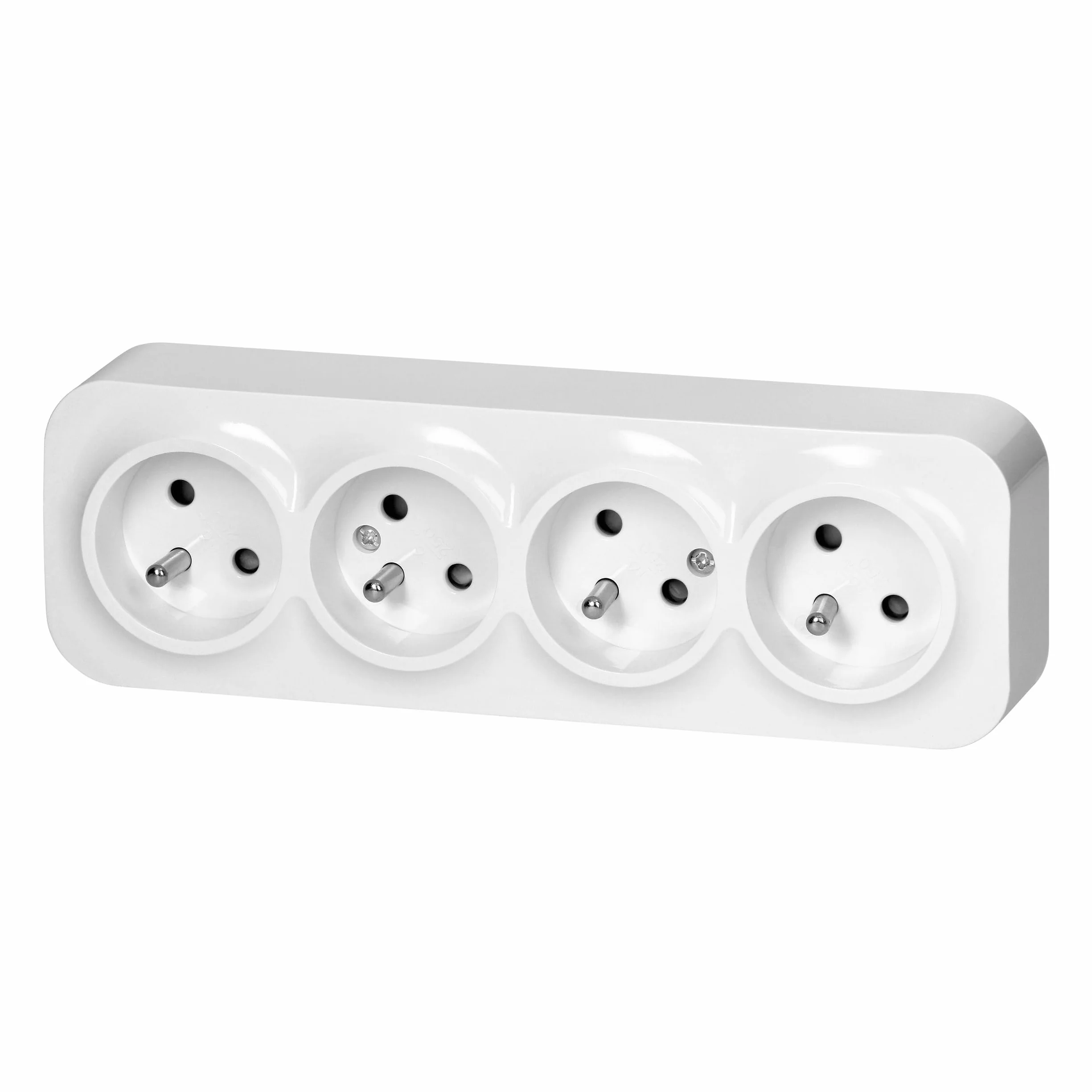 Gniazdo Elektryczne Natynkowe Poczwórne 2P+Z 16A 230VAC IP20 Białe