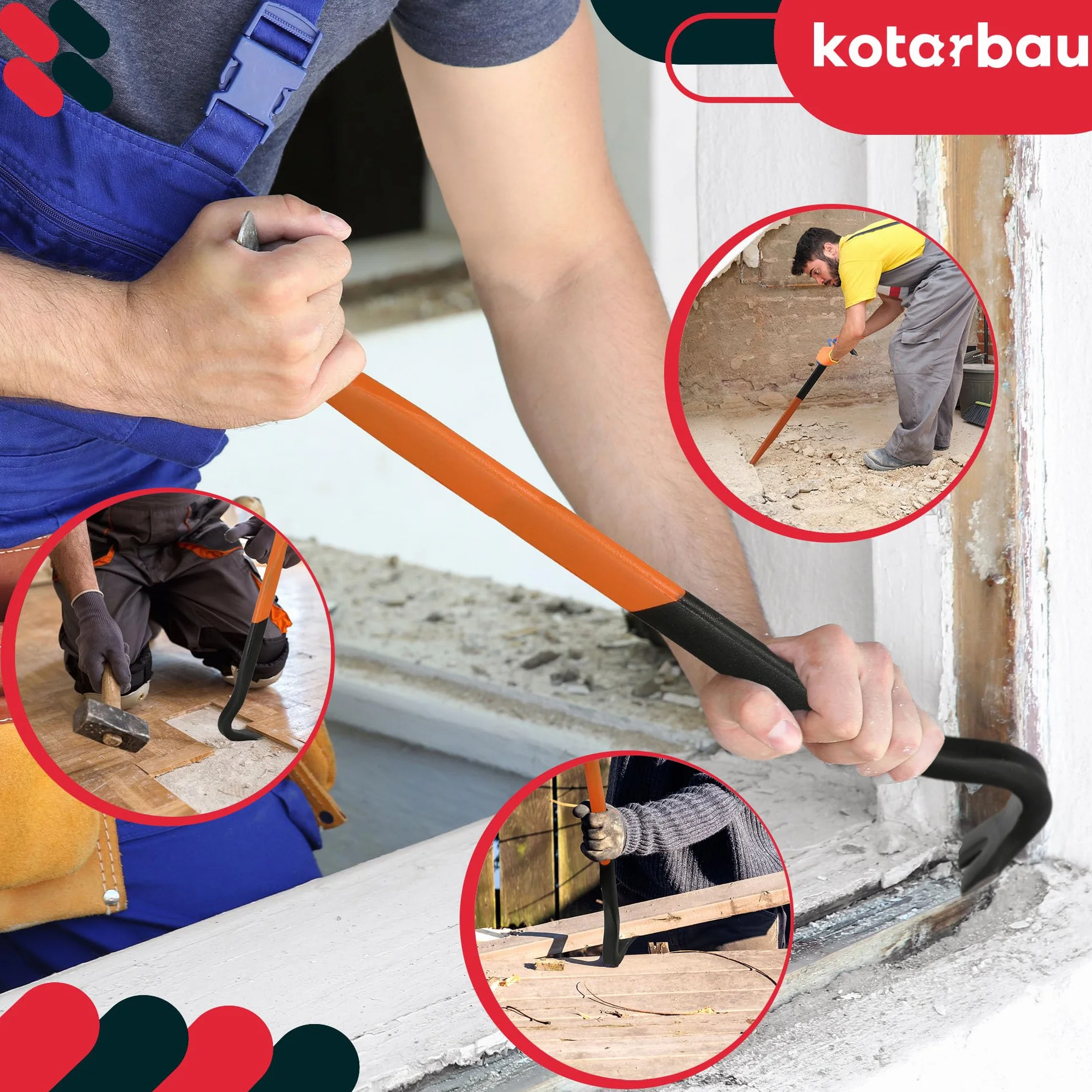 KOTARBAU Brecheisen kutwalcowane dwustronne łom żelazkowy 700 mm