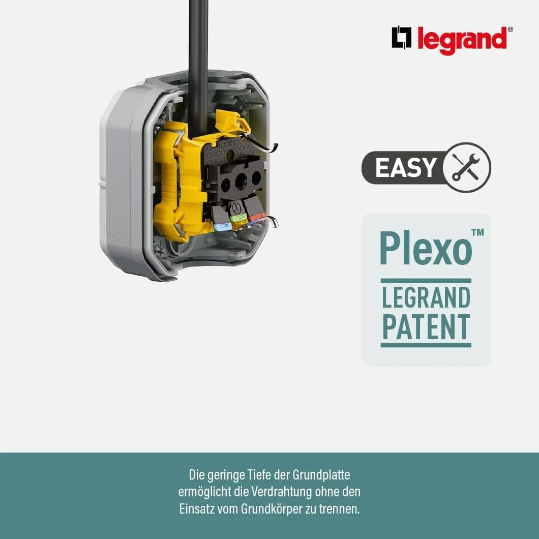LEGRAND Plexo New 2-krotne gniazdko ze stykiem ochronnym Schuko 250V 16A IP55