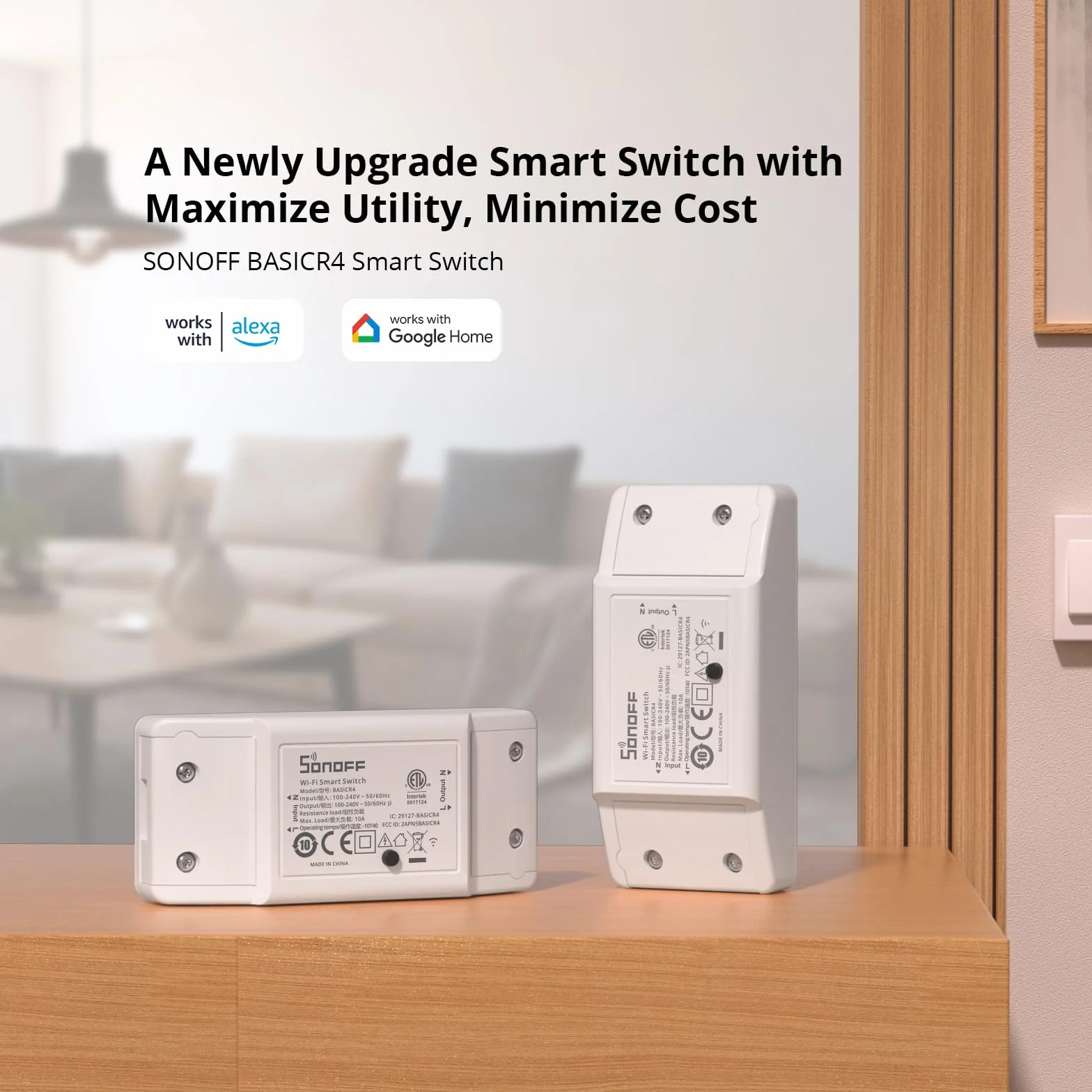 SONOFF BASICR4 Smart Switch, Inteligentny Przełącznik Wifi, Zdalne Sterowanie APP, Sterowanie Głosowe, Timer, Stan Włączenia i inne Funkcje, Kompatybilny z Alexa, Google Home, IFTTT.