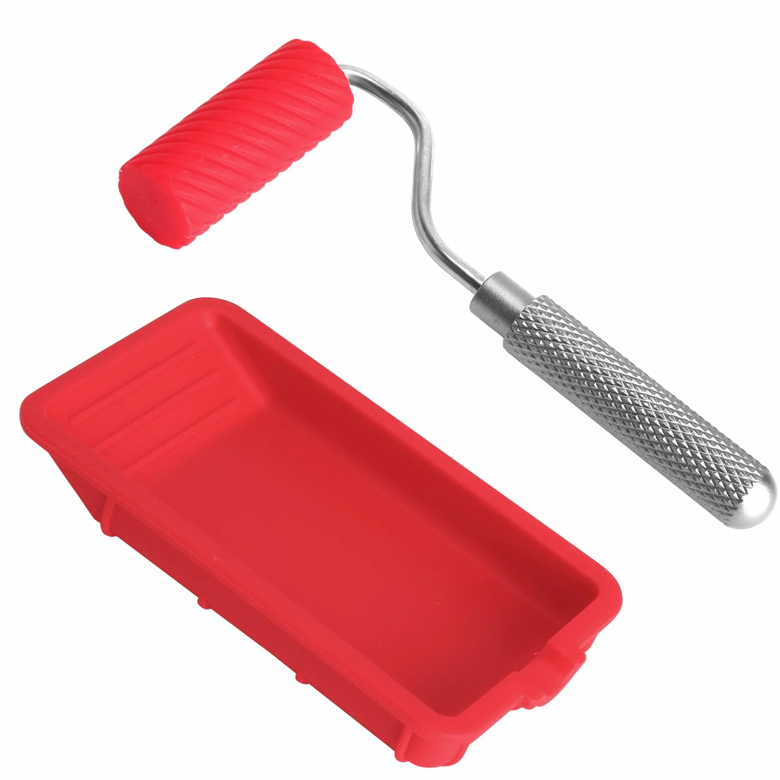 Zestaw wałków do klejenia silikonowego precyzyjny aplikator z tacą kolorystyczną aluminiową rękojeścią narzędzie DIY