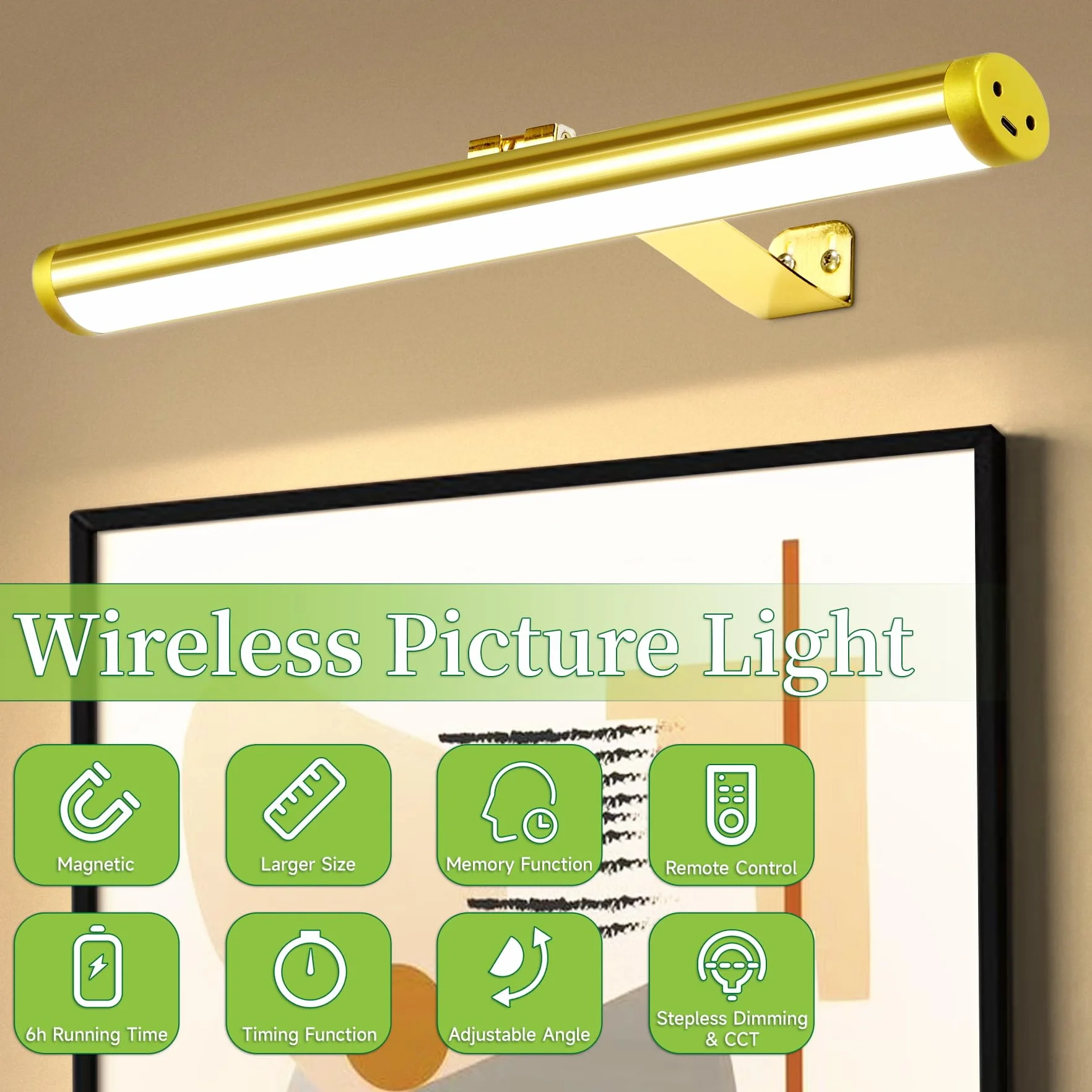 Bezprzewodowa lampa LED 45 cm z pilotem 3 tryby oświetlenia