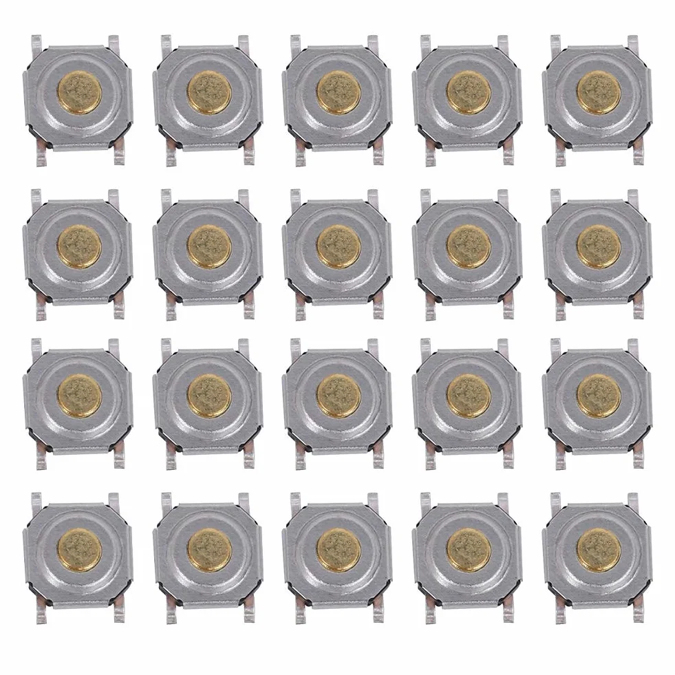 Dotykowy wyłącznik przyciskowy mosiężna głowica SMD 4 mm x 4 mm x 1,5 mm 0-440 V 4-biegunowy 200 sztuk