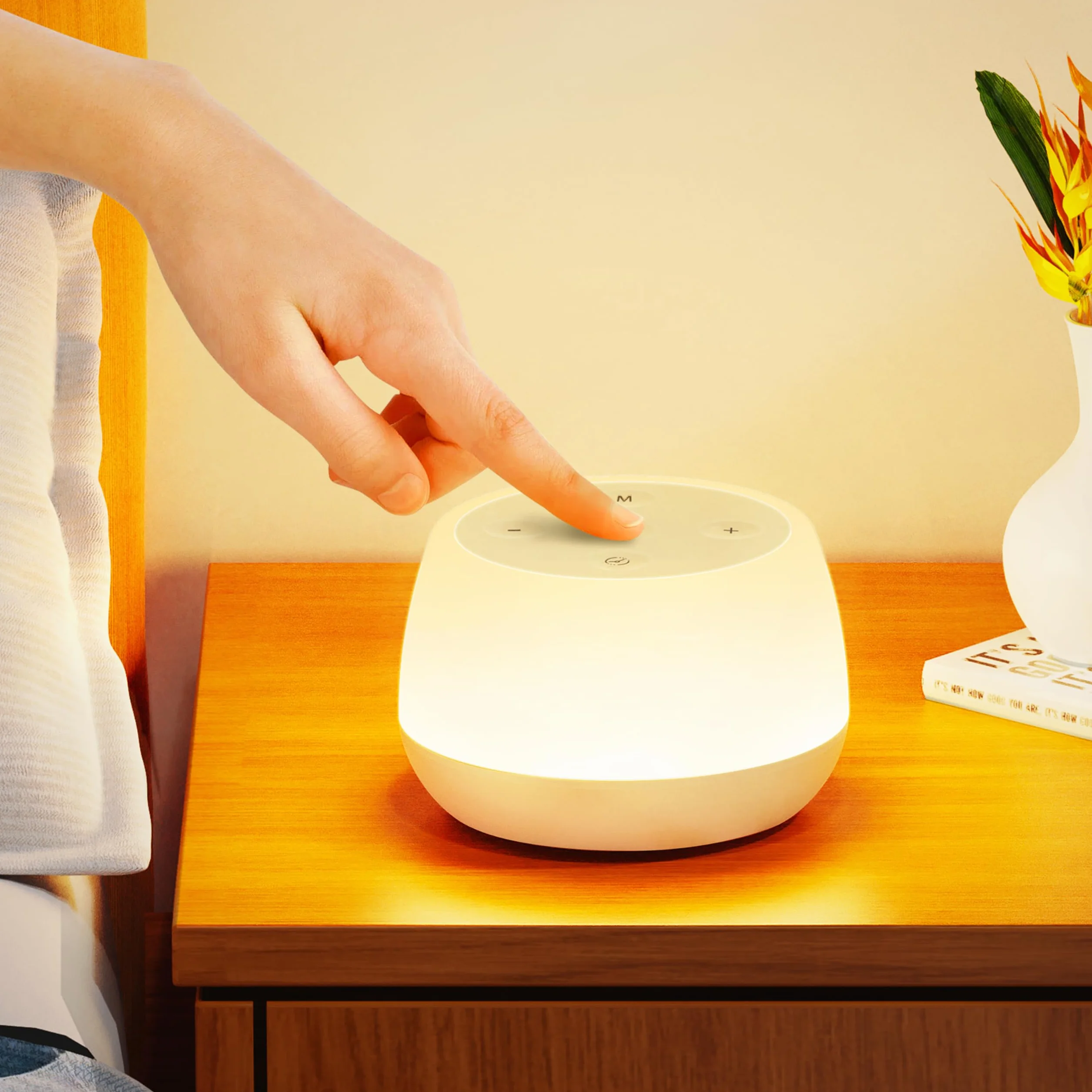 Bonsery Dotykowa lampka nocna LED z timerem, akumulatorowa USB, 9 kolorów, 3 tryby, dla niemowląt