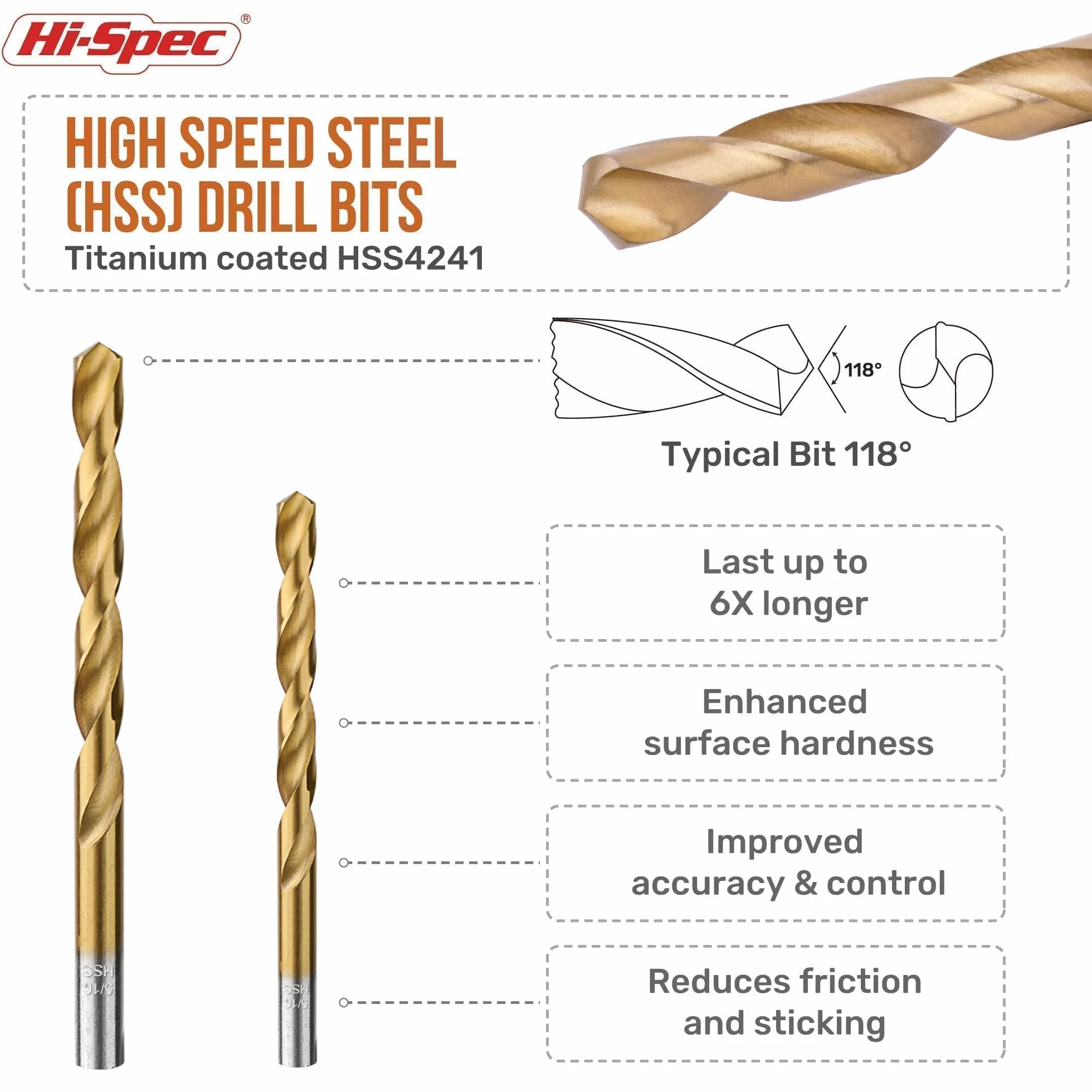 Hi-Spec 10-częściowy zestaw wykrętaków lewoskrętnych do usuwania śrub HSS 1–9 mm 5–13 mm