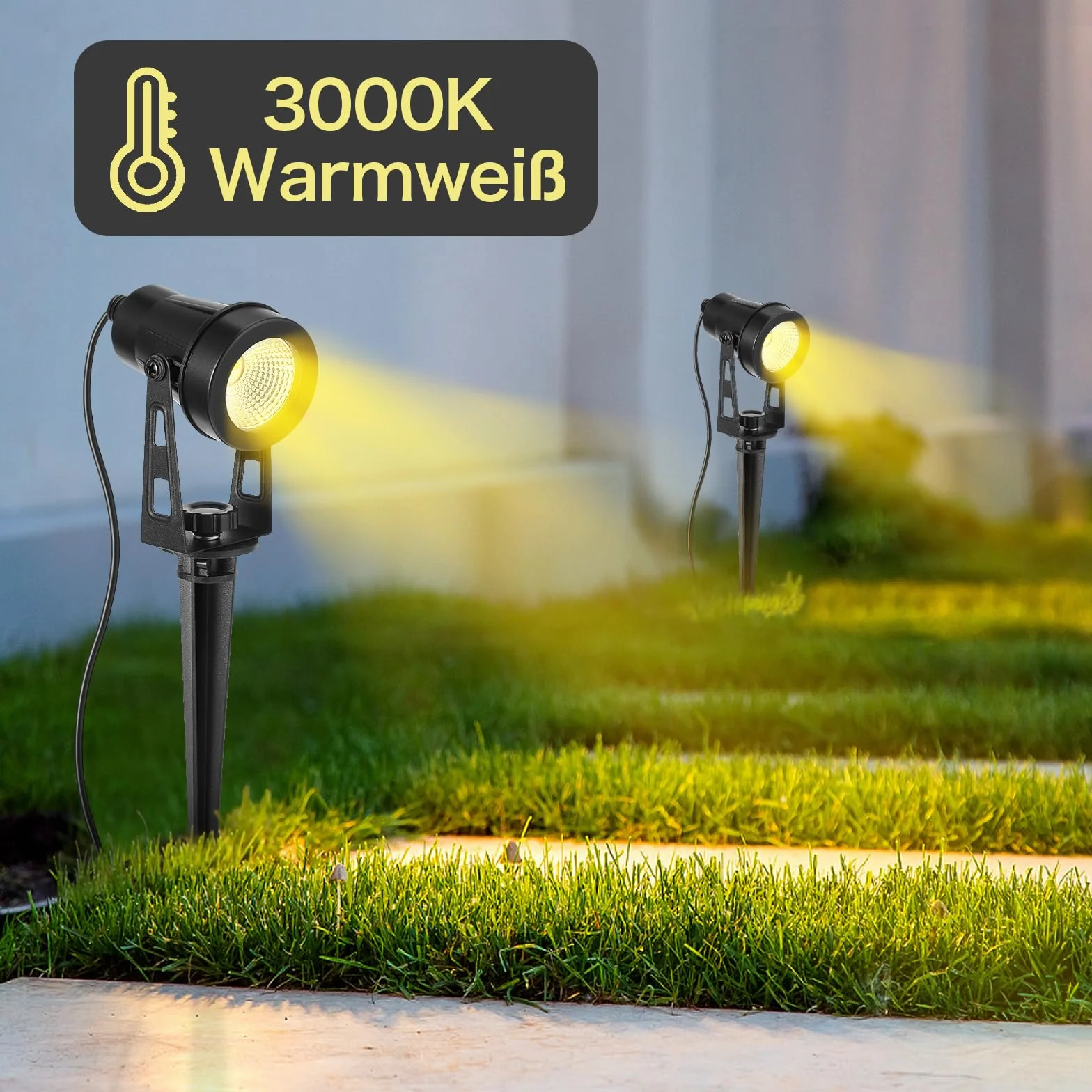 Zewnętrzna lampa punktowa LED 4 w 1 14 m ciepła biel 3000 K 12 V IP65