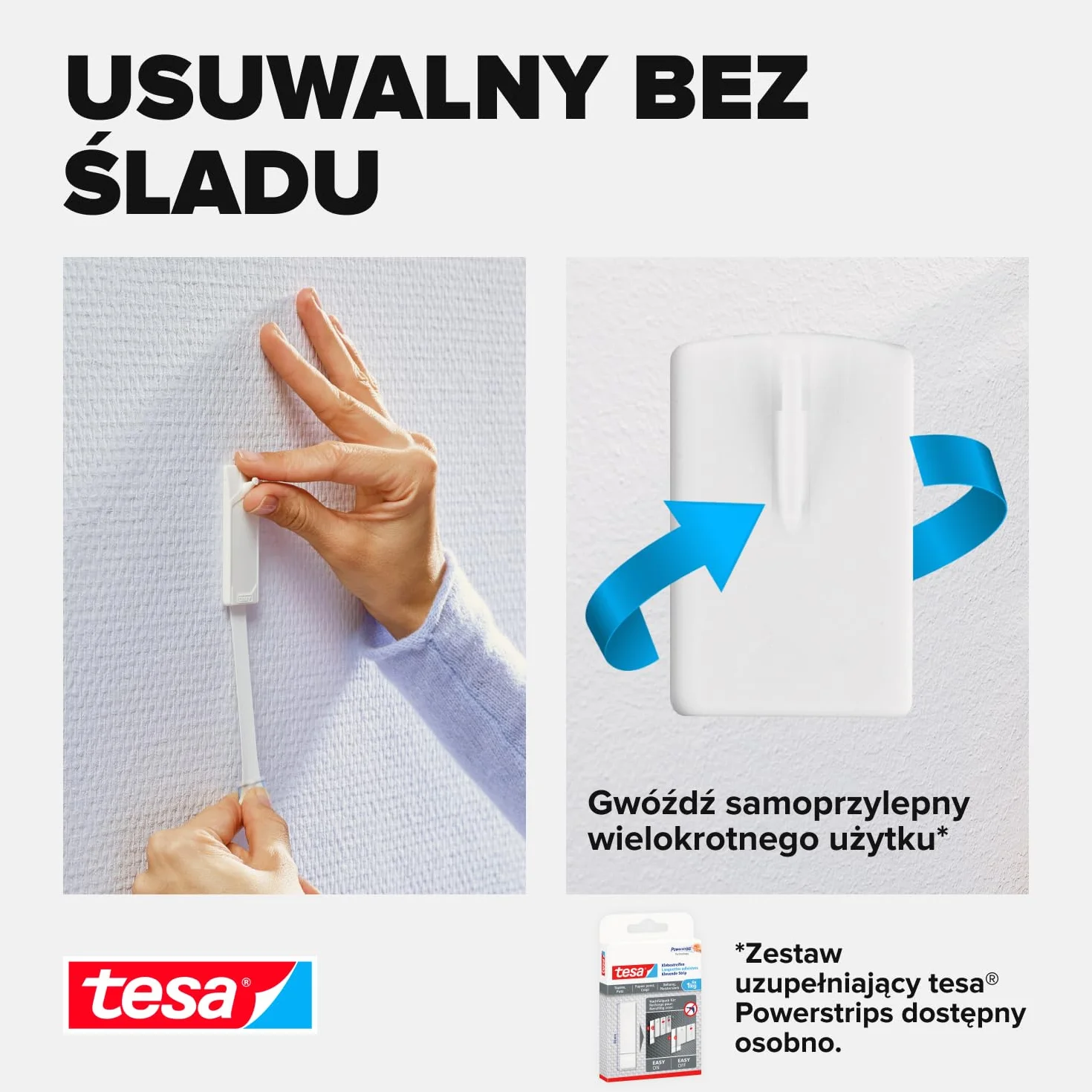 Tesa Samoprzylepne Zawieszki Do Obrazów Biały 2 sztuki