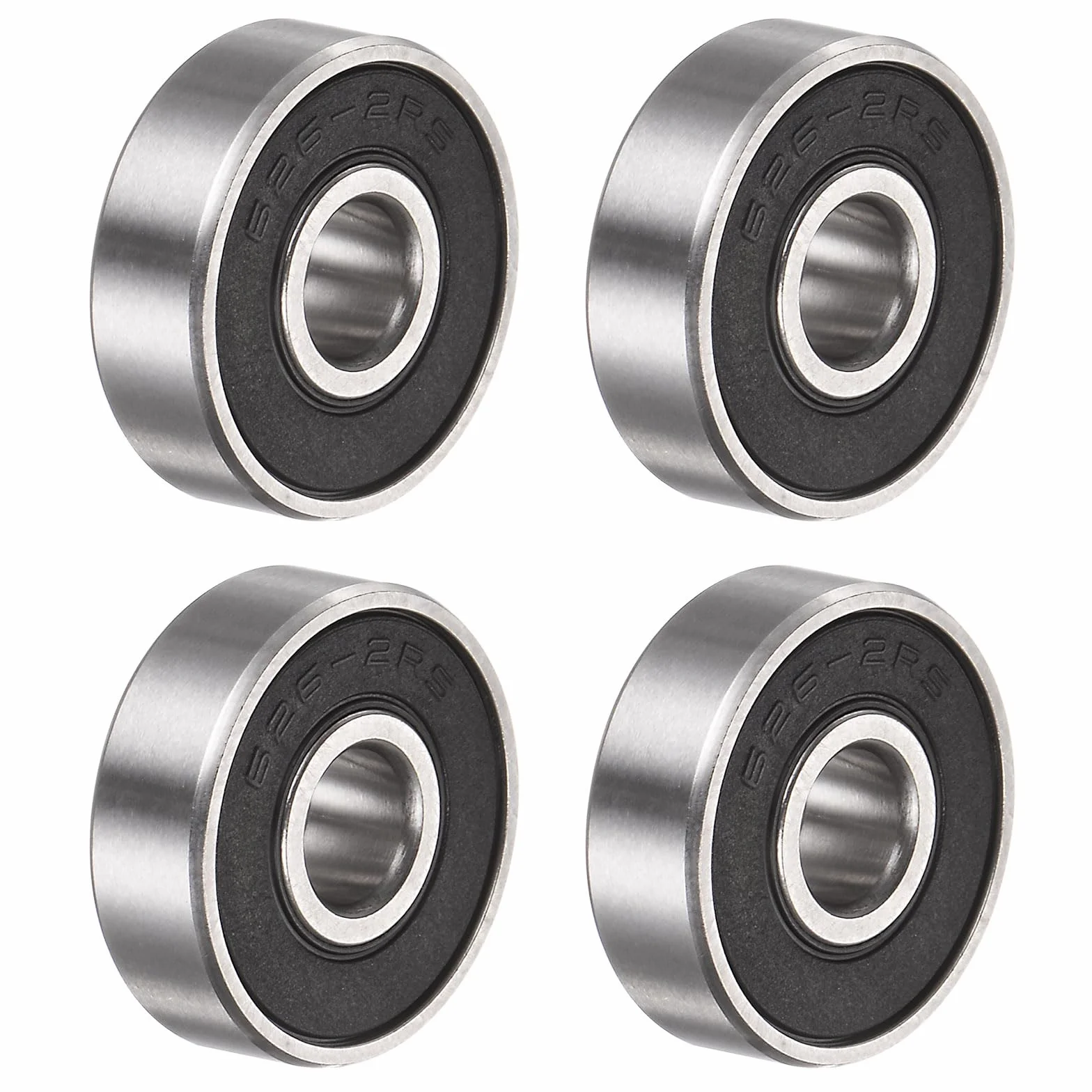 QUARKZMAN 4 szt. 626-2RS Łożyska kulkowe Głębokie rowkowe Stal chromowa Z3 Podwójnie uszczelnione gumą 6 mm x 19 mm x 6 mm