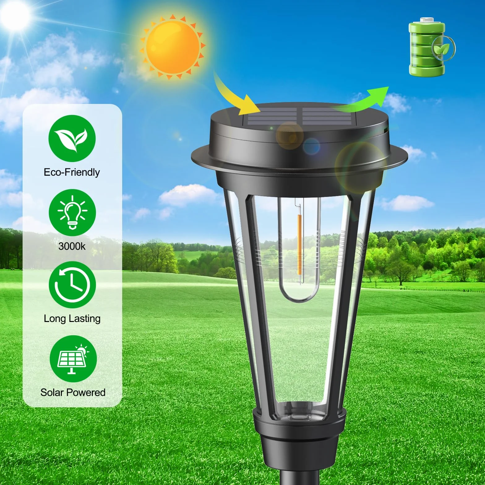 Quntis Lampy solarne do ogrodu 4 sztuki IP65 ciepła biel automatyczne włączanie