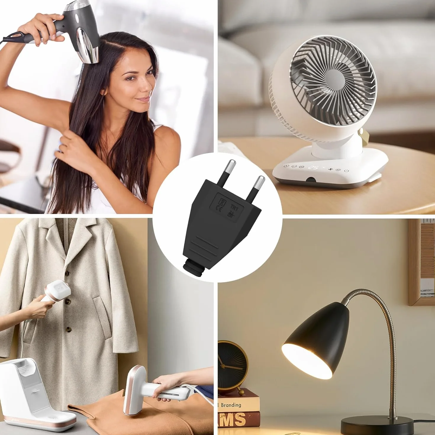 Płaska wtyczka Euro Schuko 220V/2.5A do wbudowania lub wymiany czarny
