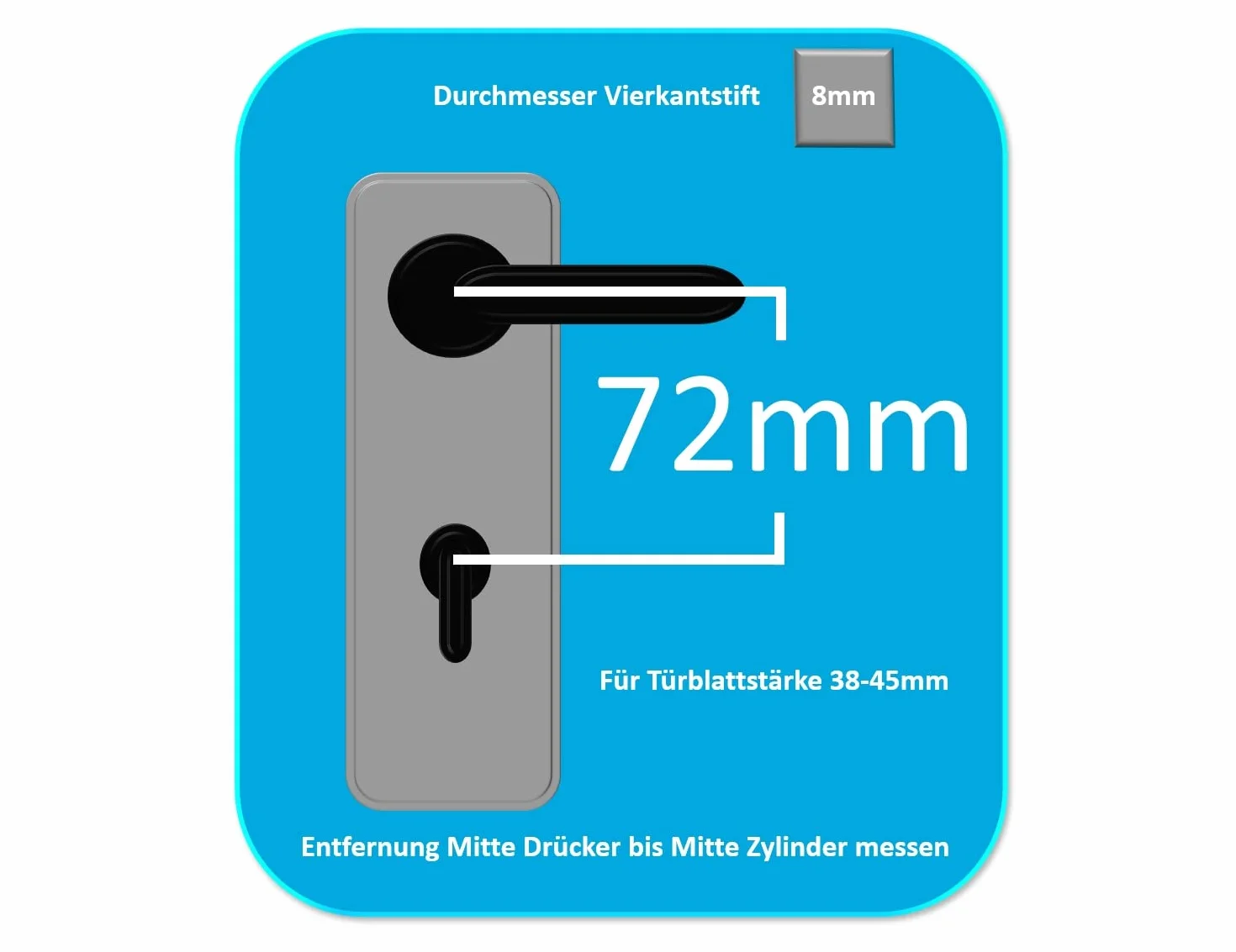 Okucie ochronne drzwi wejściowe cylinder profilowy szyld 72 mm stal szlachetna zestaw klamek