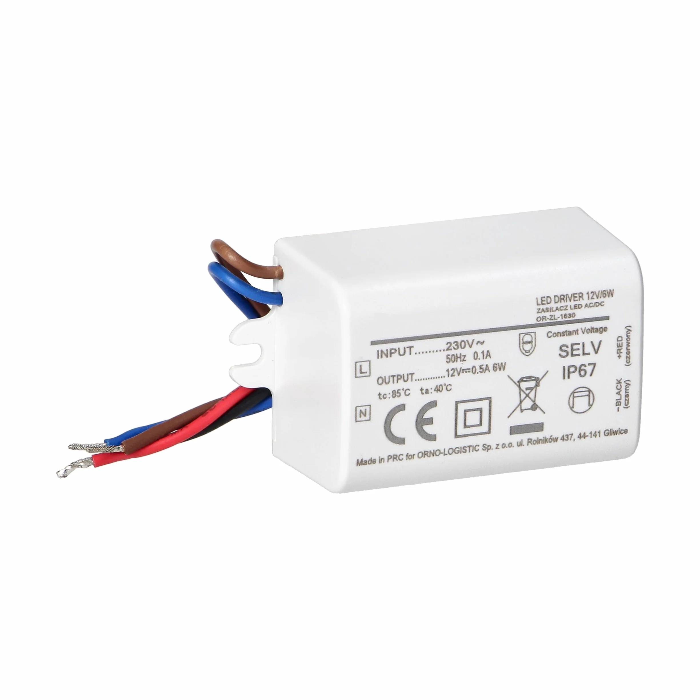 Zasilacz MINI do LED 12VDC 6W IP67