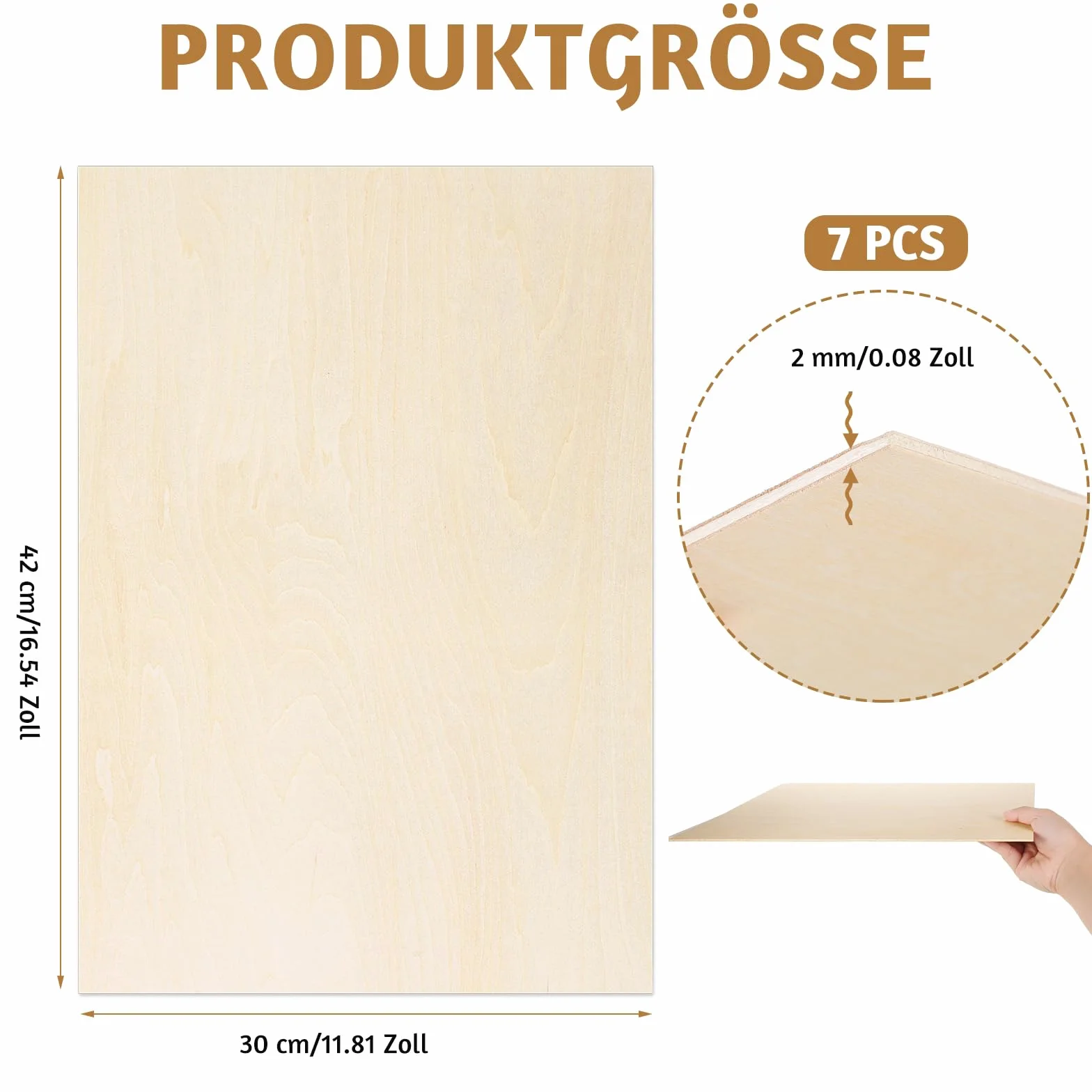 Sklejka lipowa A3 420x300mm 2mm 7 sztuk do malowania ogniem grawerowania laserowego