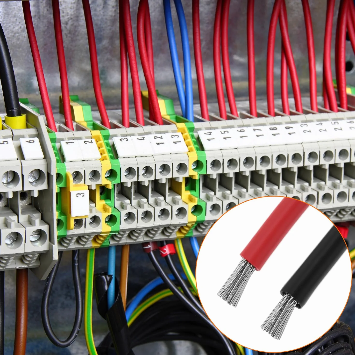 QWORK 10AWG 6mm² Silikonowy Przewód Elektroniczny 2,5 m Czarny 2,5 m Czerwony 10 Gauge Motoryzacyjny Elastyczny OFC