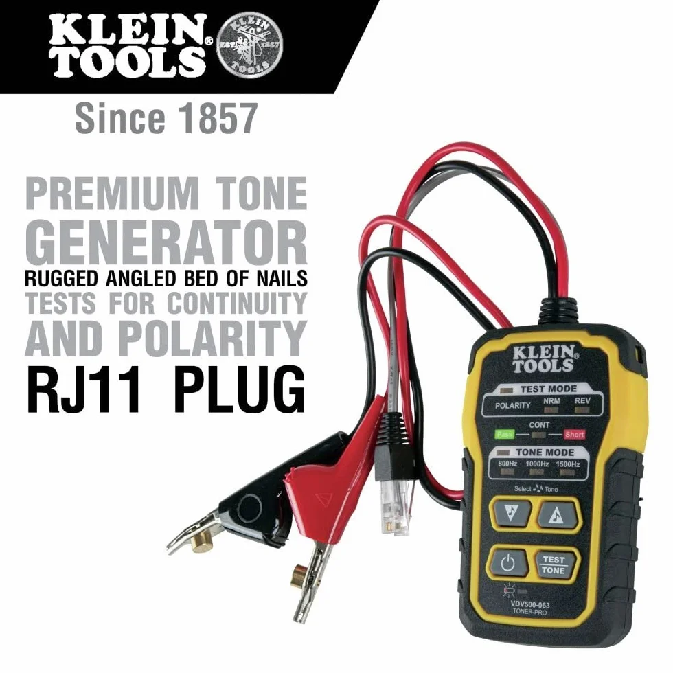 KLEIN TOOLS Wykrywacz przewodów Toner-Pro VDV500-063 RJ11 RJ12 RJ45 Koax