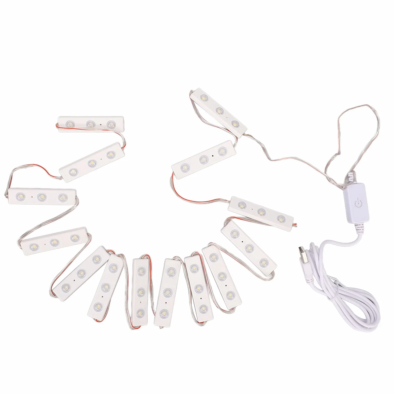 Led Vanity Mirror Lights 10 String Light Bars Ultra Bright White LED, ściemnialny Dotykowy Pasek świetlny USB do Makijażu Lustro 14 strun