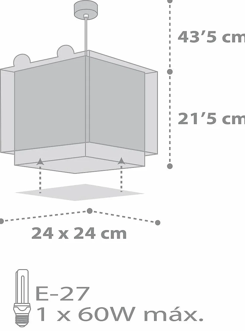 Dalber Lampa wisząca sufitowa Little Teddy miś szara E27 do pokoju dziecięcego