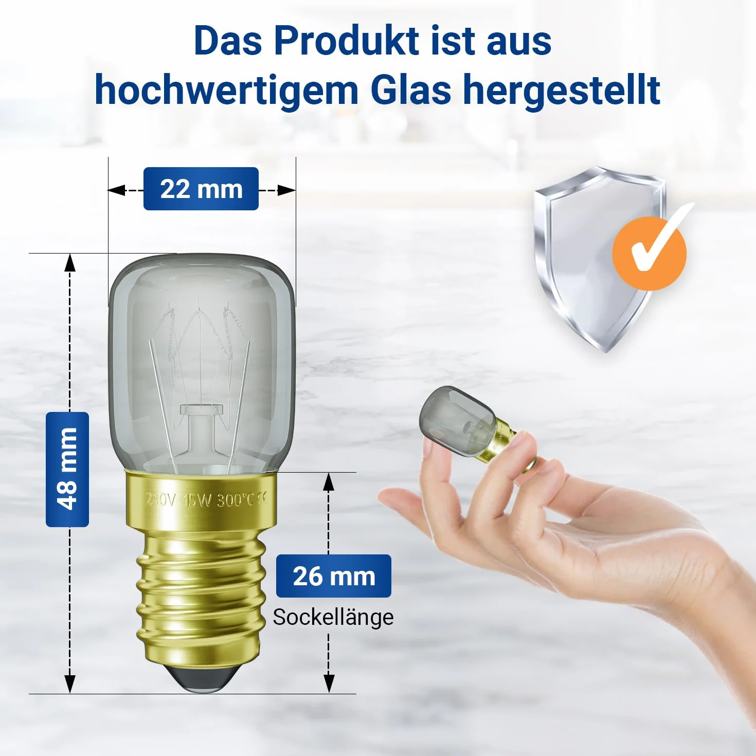 VIOKS Żarówka E14 15W 230V 300°C 22mm Ø48mm T22 do Neff AEG Bauknecht