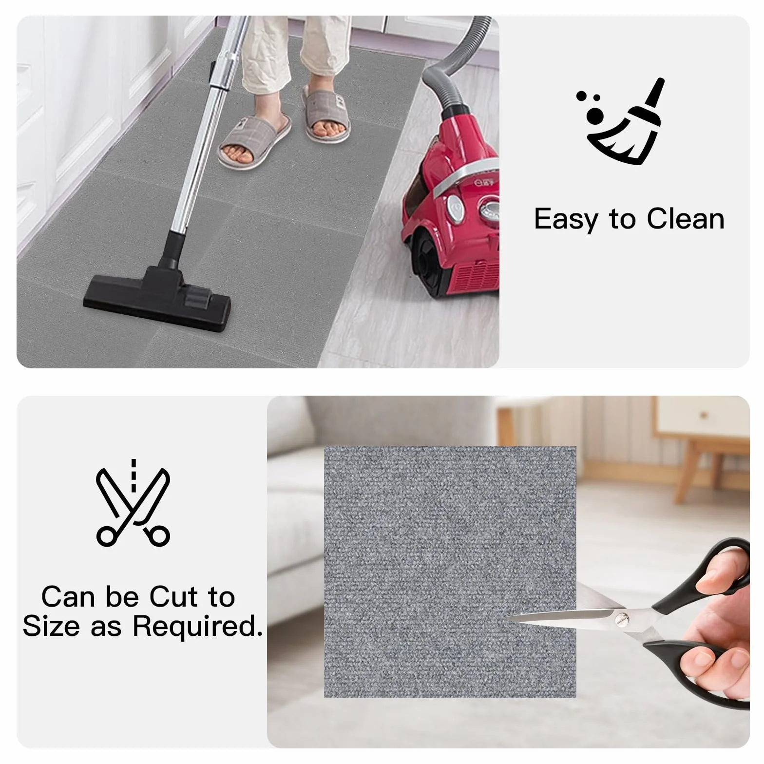 Płytki dywanowe samoprzylepne 30x30 cm zestaw 10 sztuk 0,9 m² wykładzina podłogowa