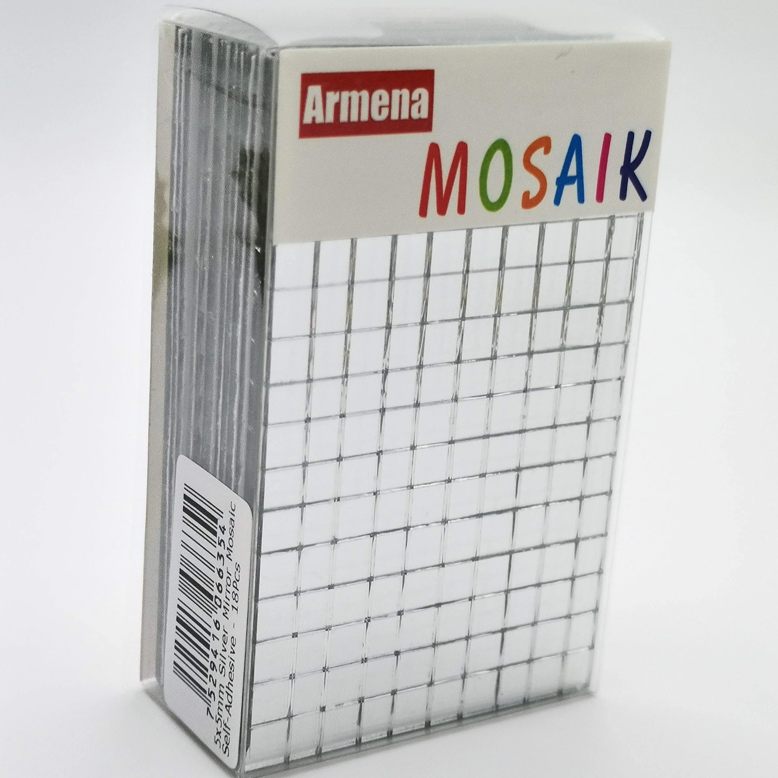 Lustro mozaika szklana do sztuki i siły, samoprzylepna mozaika 5 x 5 mm, grubość 1,5 mm, 18 mat, 2880 sztuk