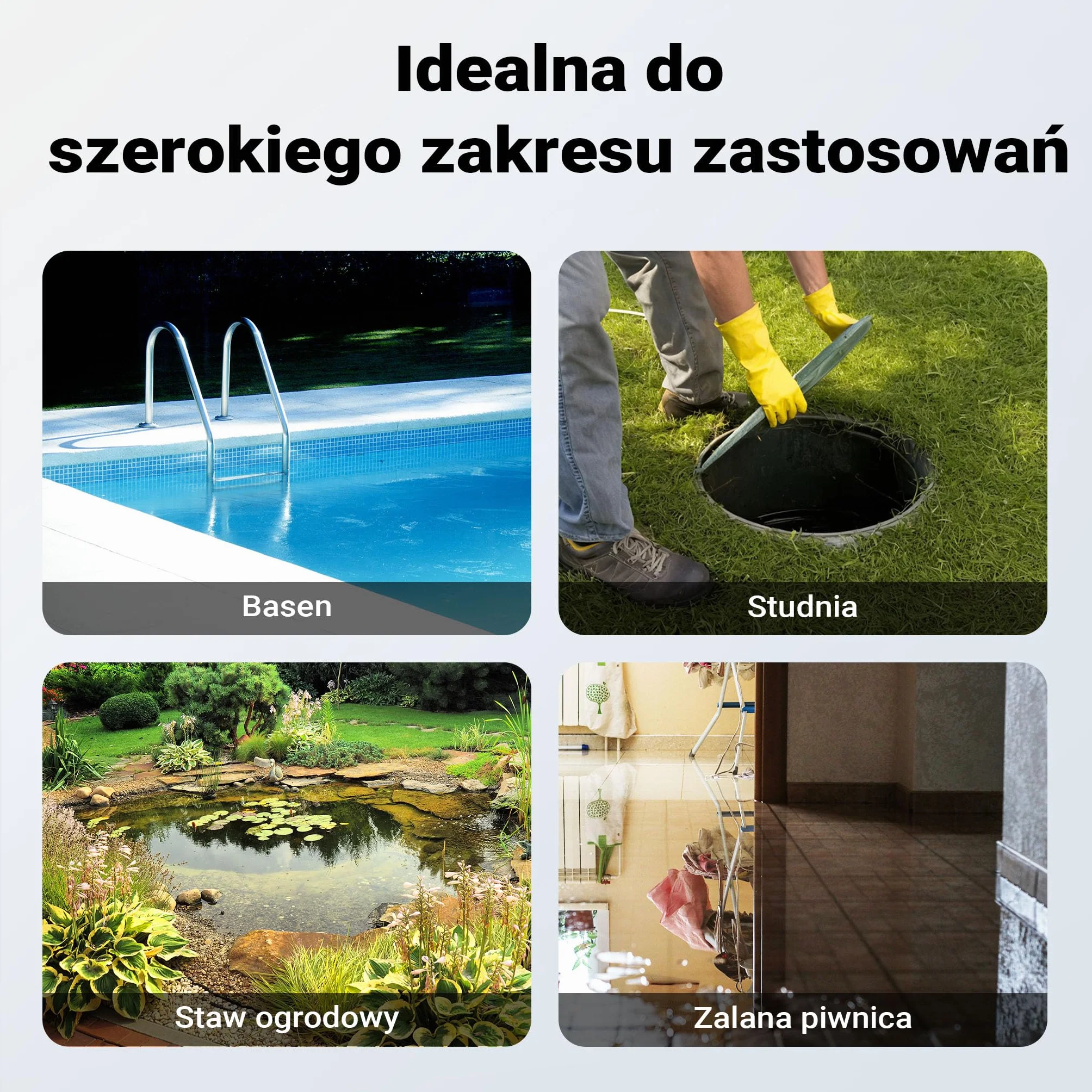 Pompa do brudnej wody zanurzeniowa 550 W 10 000 l/h wąż 20 m