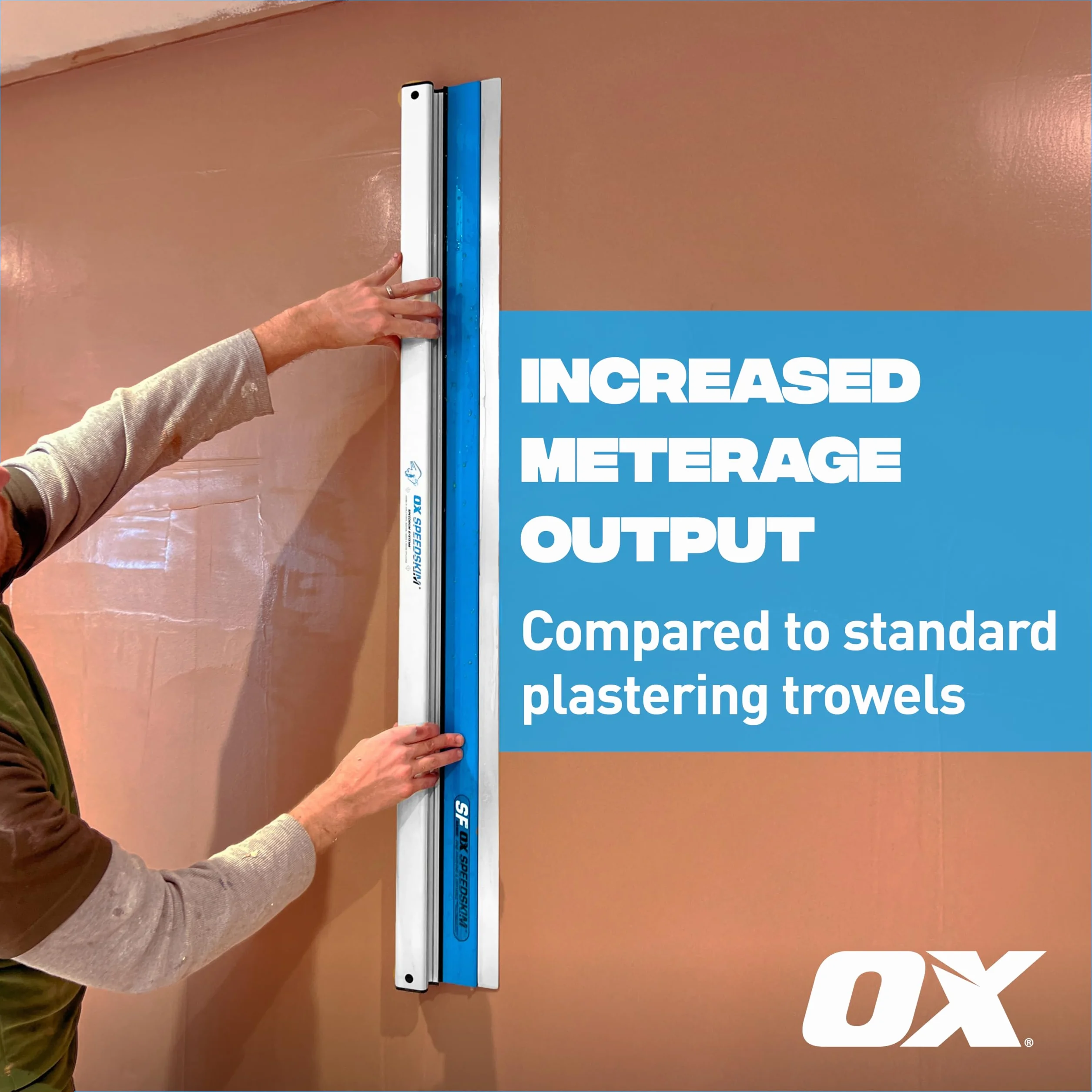 OX Speedskim SF 600 mm Plaster Skimming Finishing Rule ze stali nierdzewnej i wytłaczany aluminiowy uchwyt